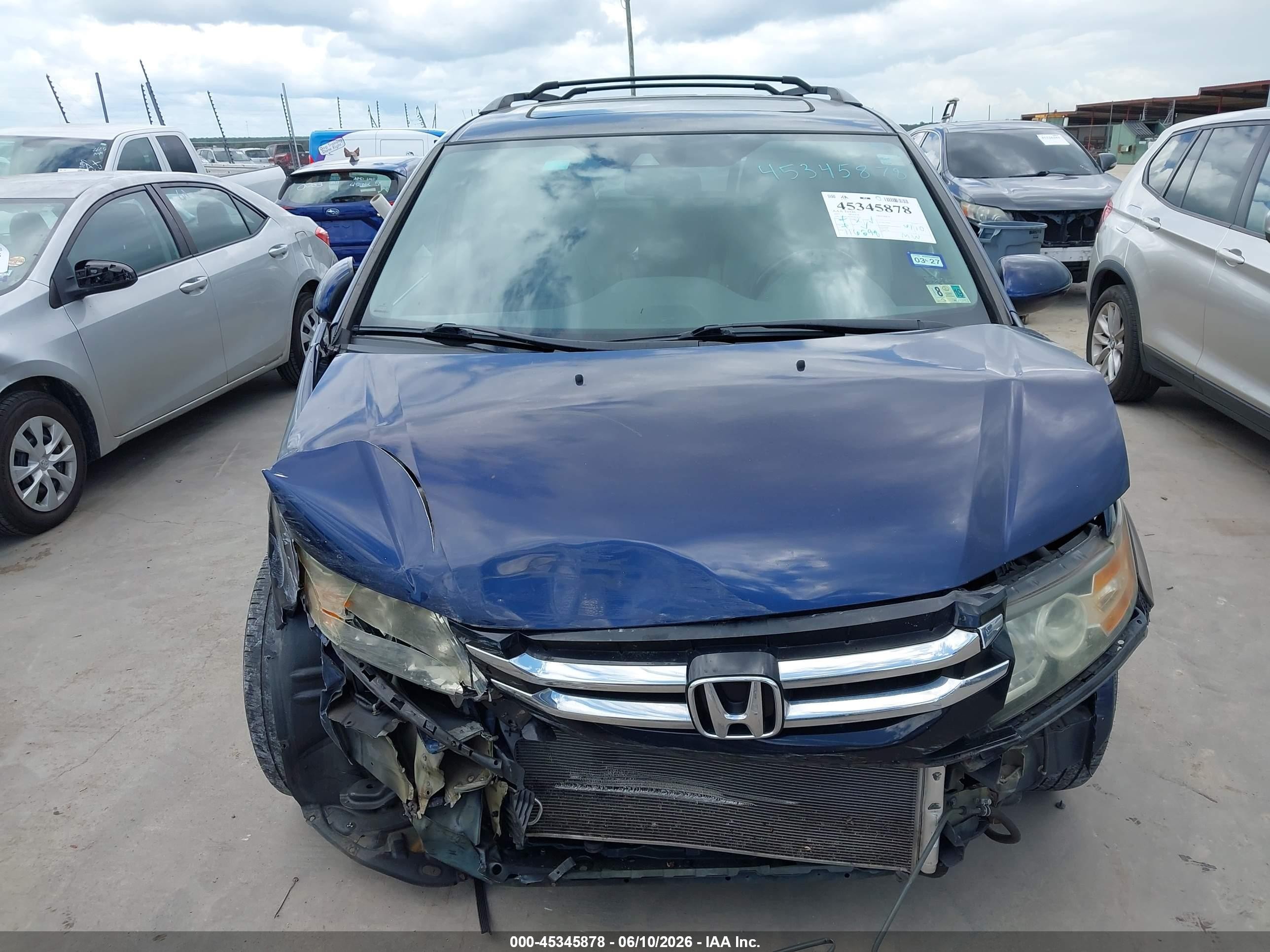 2015 Honda Odyssey Ex-l Blue vin: 5FNRL5H63FB016501