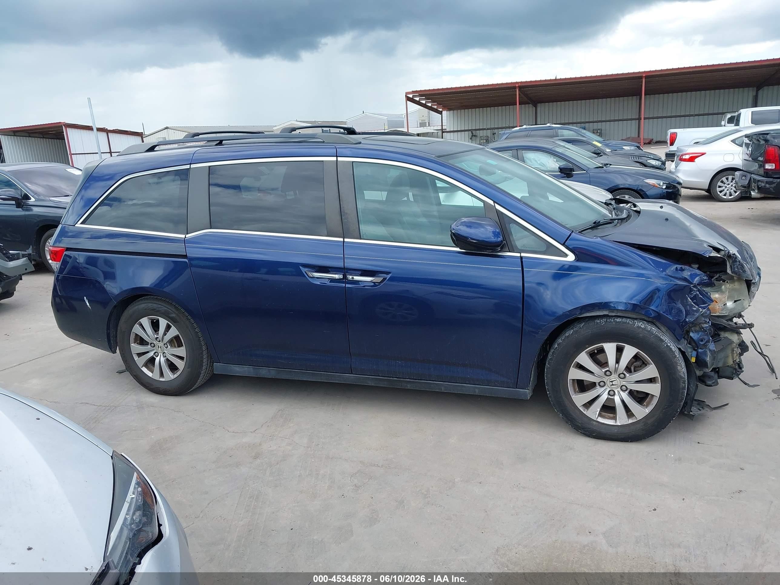 2015 Honda Odyssey Ex-l Blue vin: 5FNRL5H63FB016501