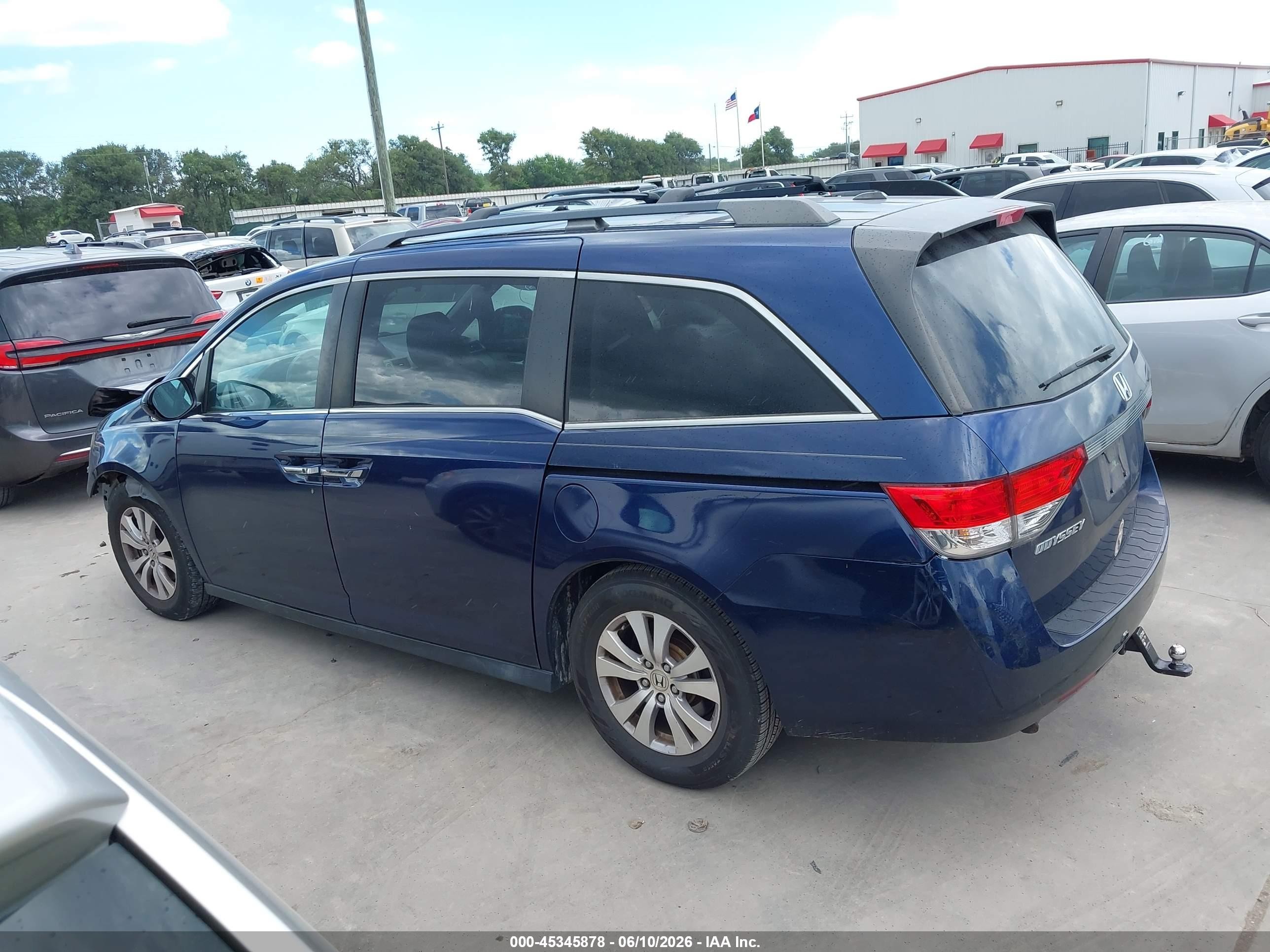 2015 Honda Odyssey Ex-l Blue vin: 5FNRL5H63FB016501