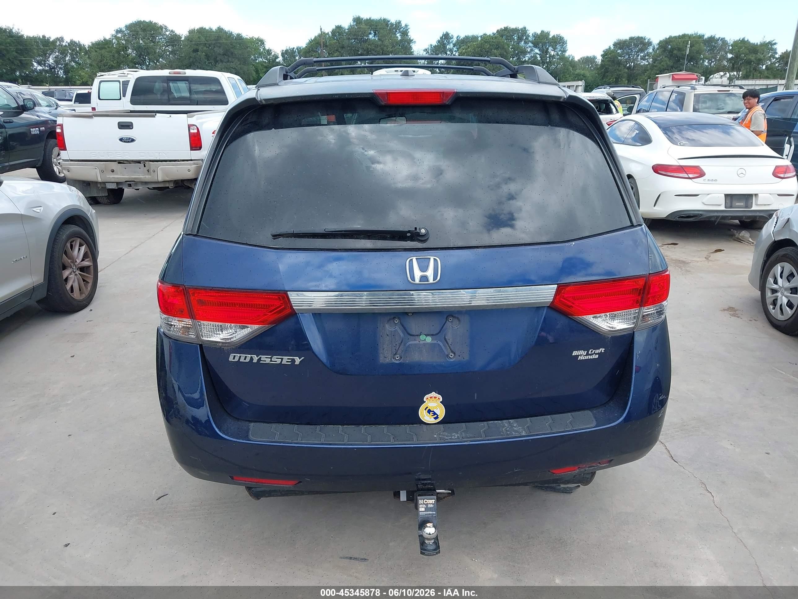 2015 Honda Odyssey Ex-l Blue vin: 5FNRL5H63FB016501