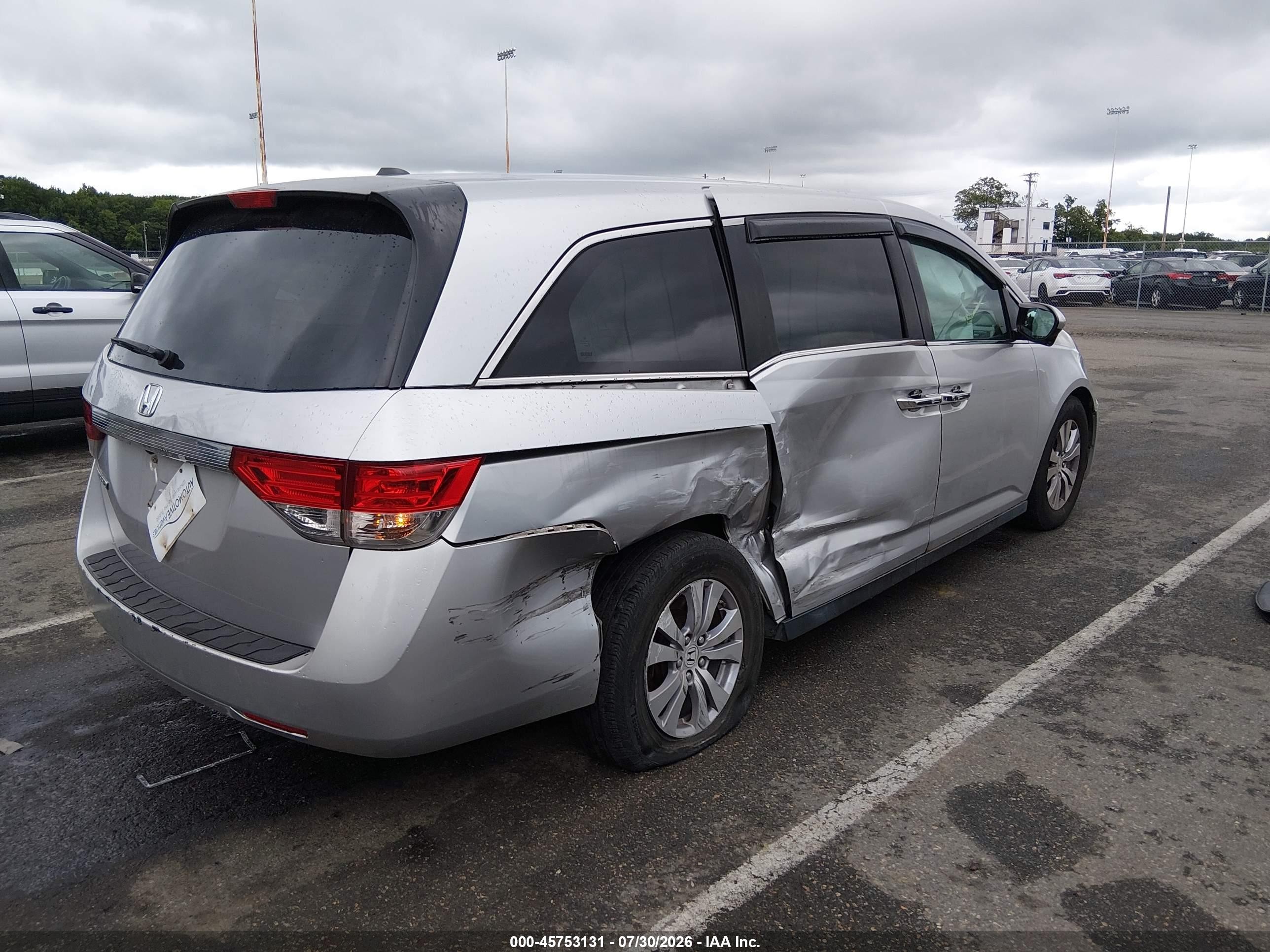 2015 Honda Odyssey Ex-l Silver vin: 5FNRL5H63FB016580