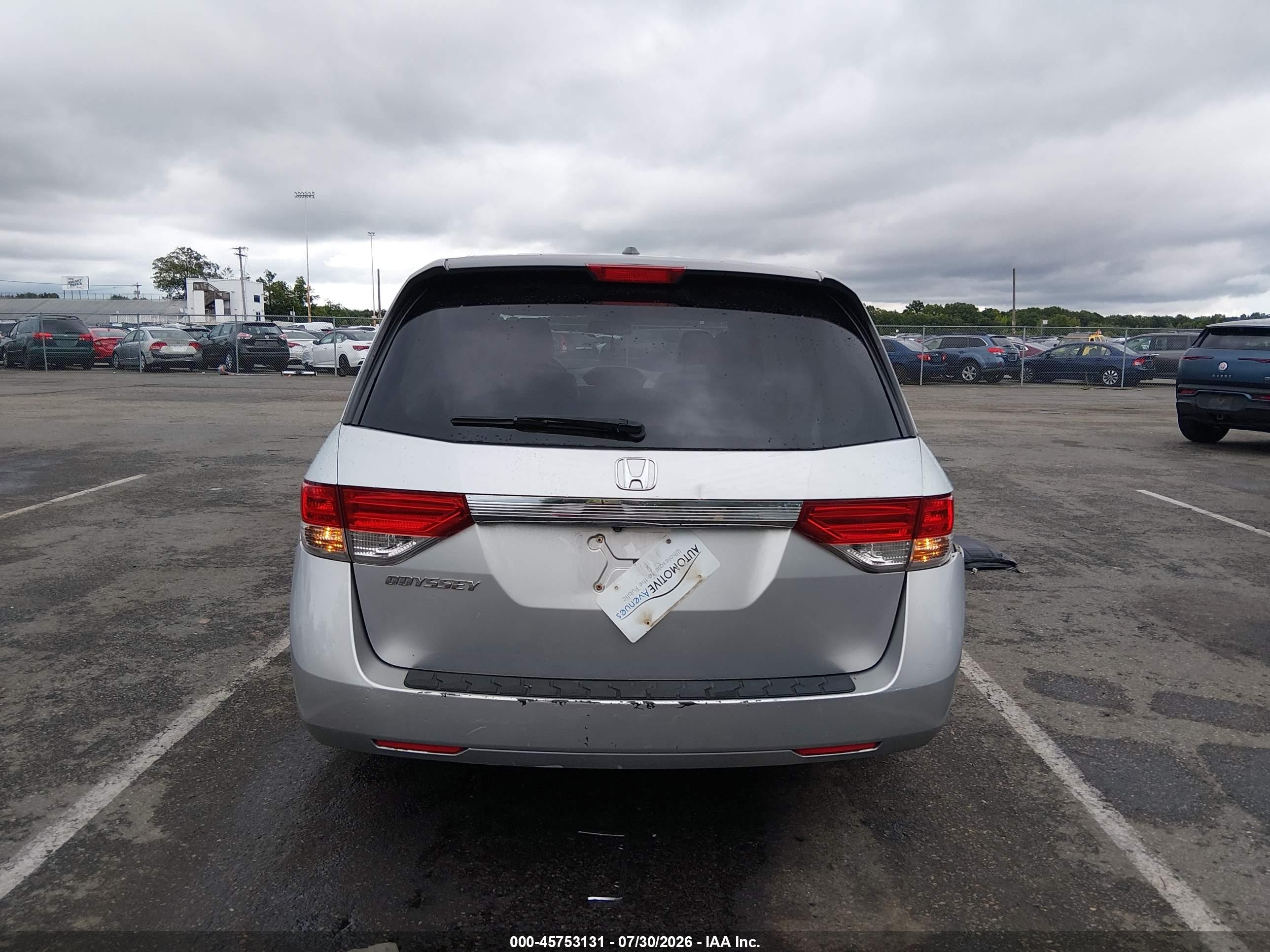 2015 Honda Odyssey Ex-l Silver vin: 5FNRL5H63FB016580