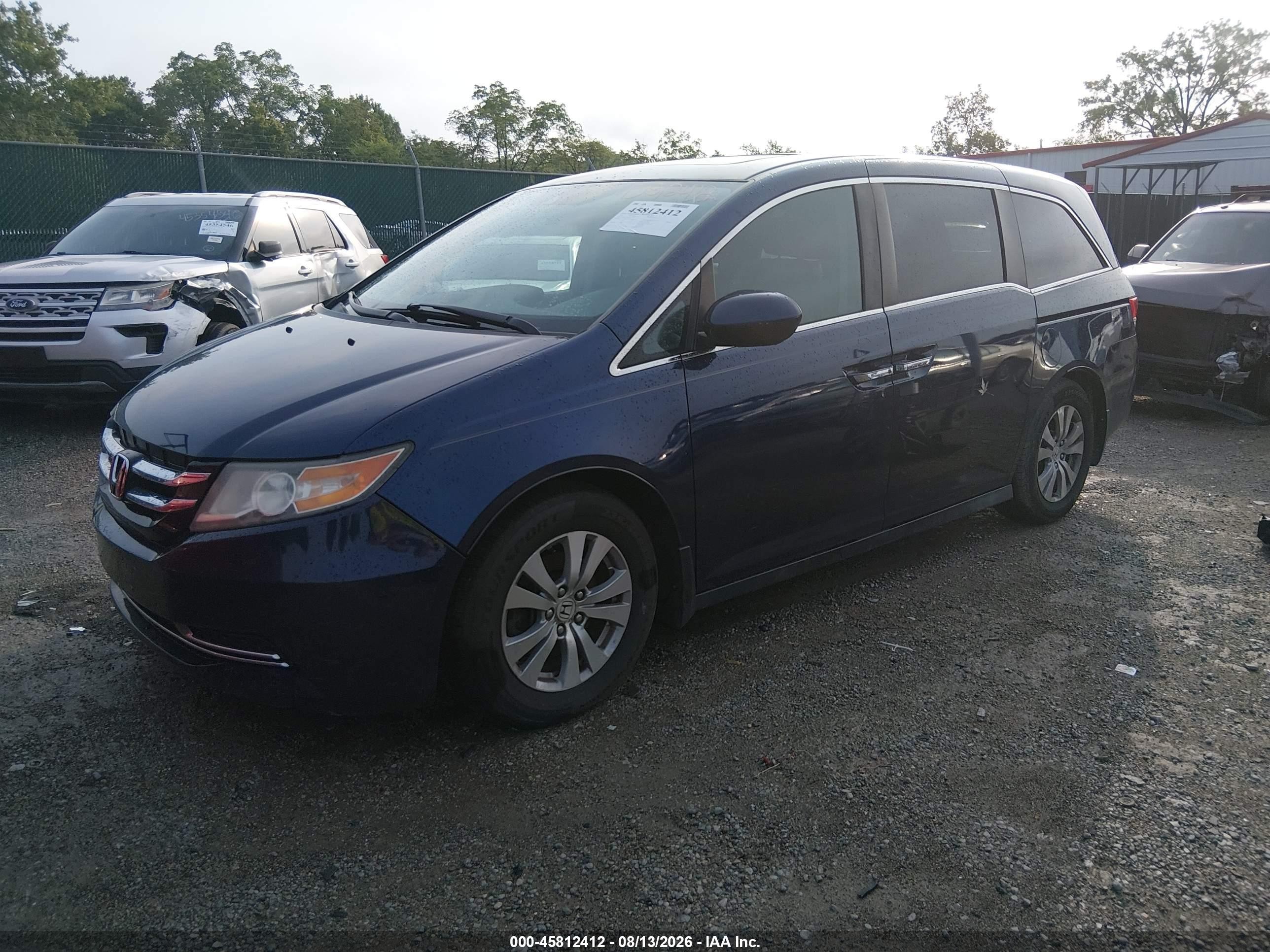 2015 Honda Odyssey Ex-l Blue vin: 5FNRL5H63FB019334