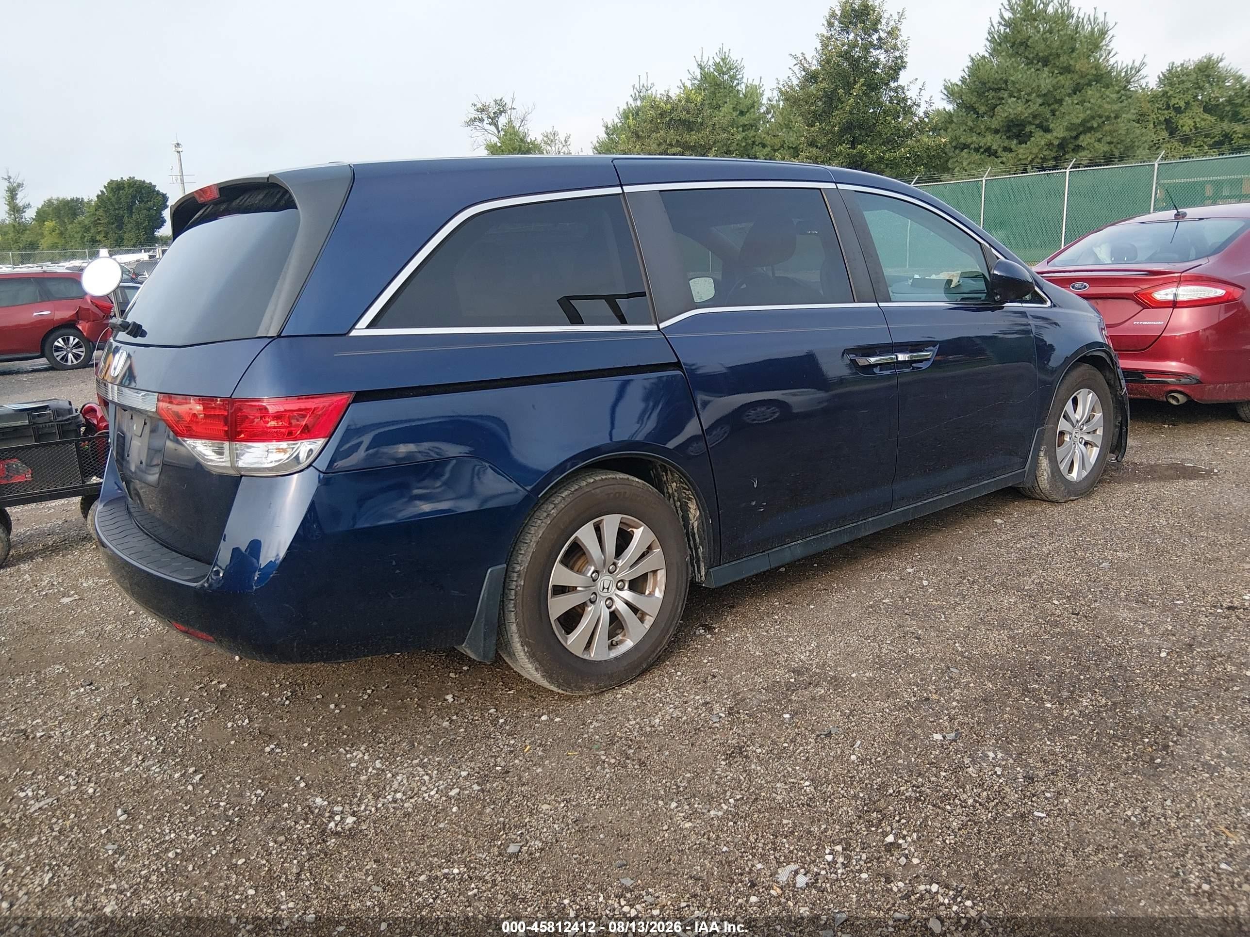 2015 Honda Odyssey Ex-l Blue vin: 5FNRL5H63FB019334