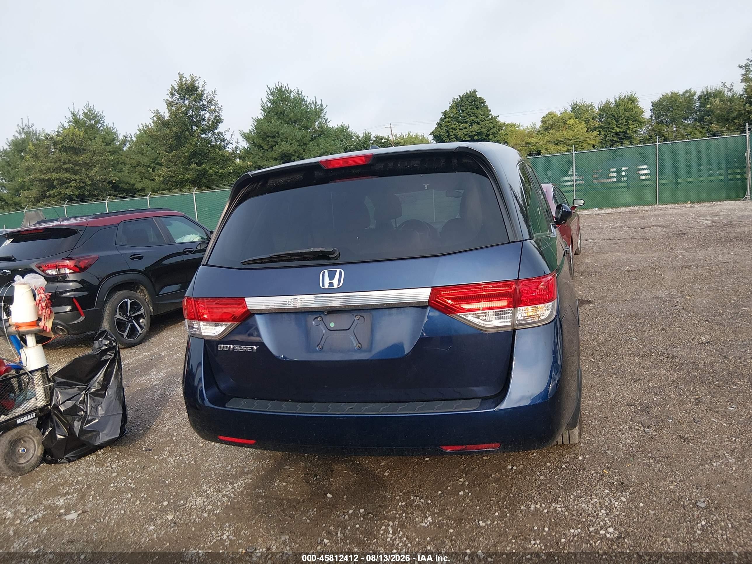 2015 Honda Odyssey Ex-l Blue vin: 5FNRL5H63FB019334