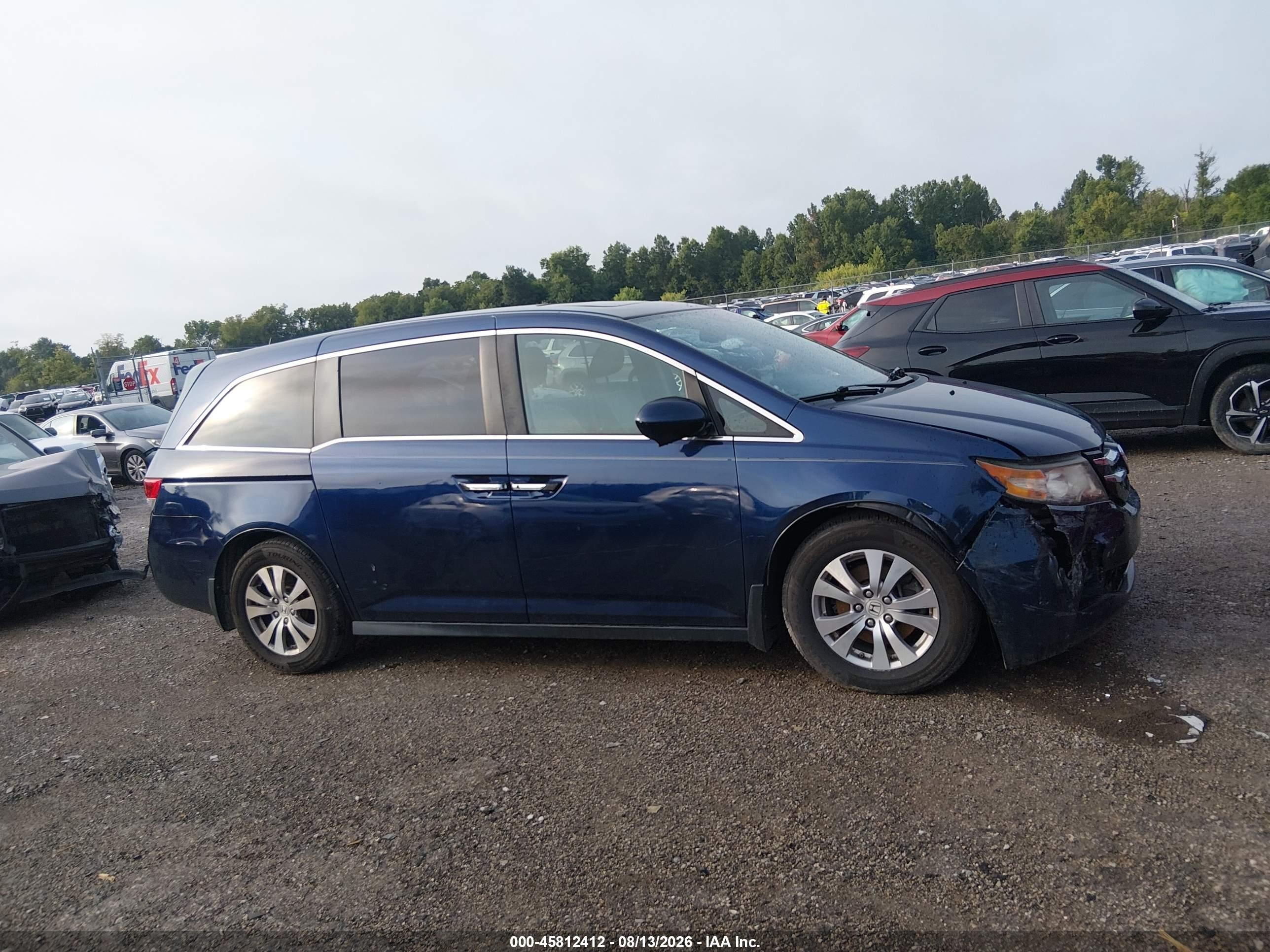 2015 Honda Odyssey Ex-l Blue vin: 5FNRL5H63FB019334
