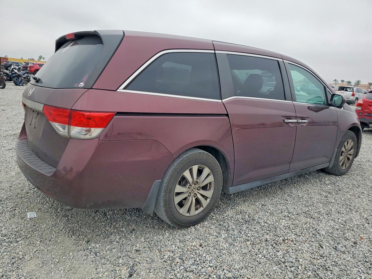 2015 Honda Odyssey Exl Burgundy vin: 5FNRL5H63FB027837