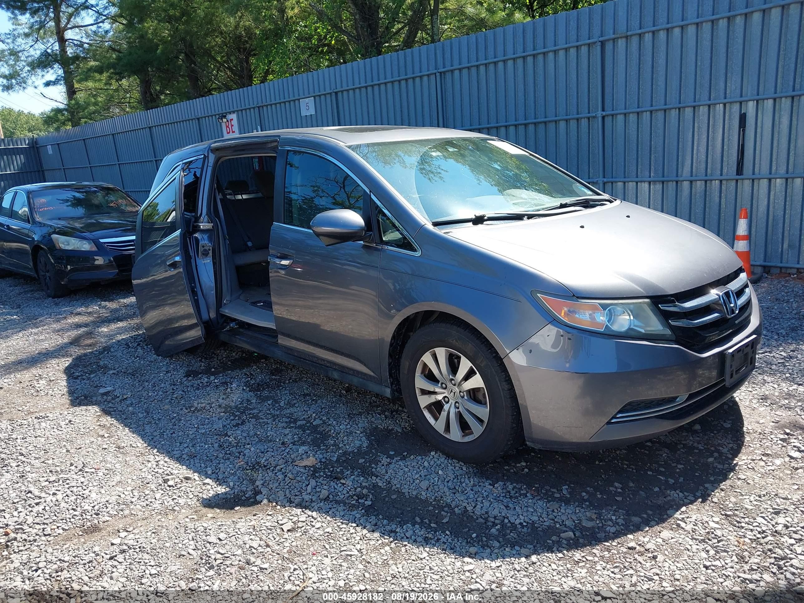 2015 Honda Odyssey Ex-l Gray vin: 5FNRL5H63FB034576