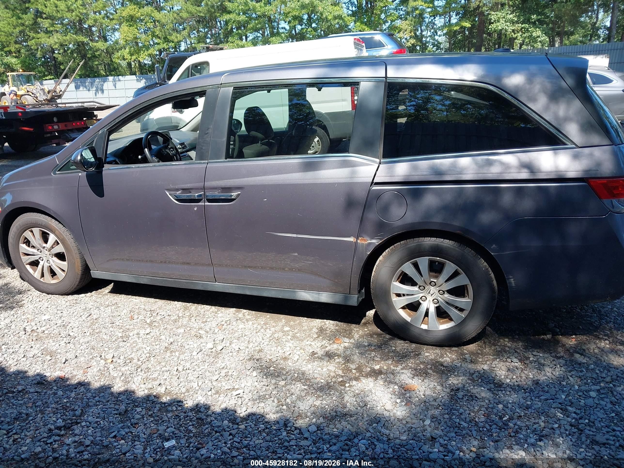 2015 Honda Odyssey Ex-l Gray vin: 5FNRL5H63FB034576