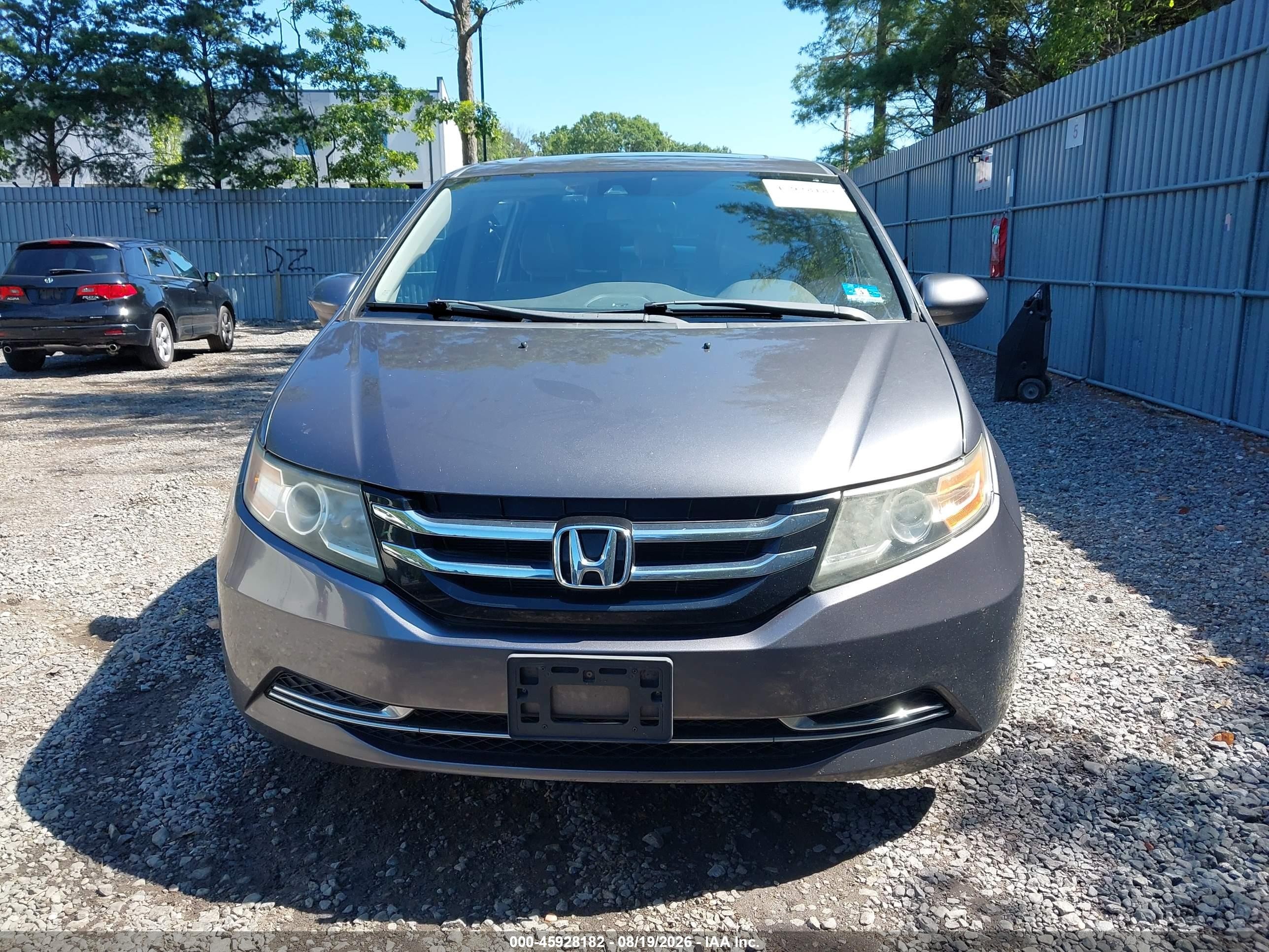 2015 Honda Odyssey Ex-l Gray vin: 5FNRL5H63FB034576