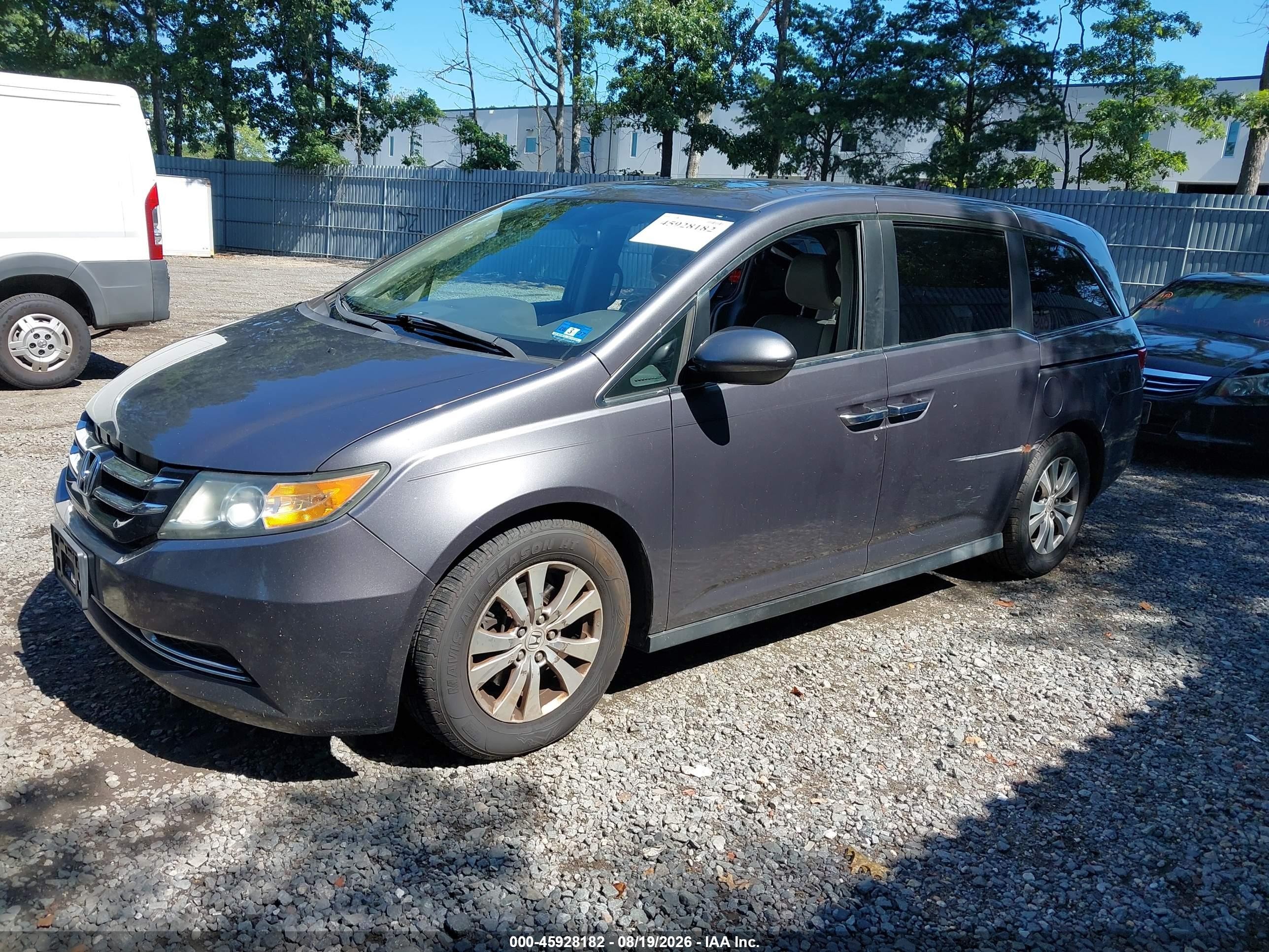 2015 Honda Odyssey Ex-l Gray vin: 5FNRL5H63FB034576