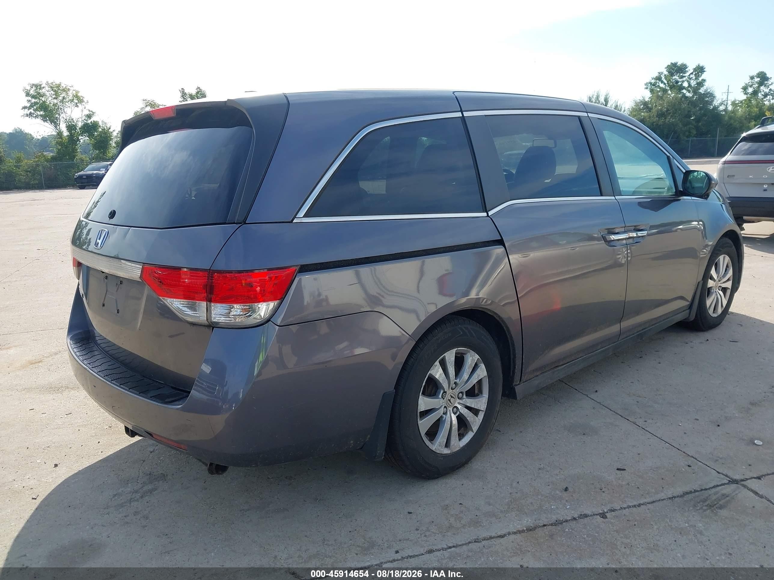 2015 Honda Odyssey Ex-l Gray vin: 5FNRL5H63FB066573