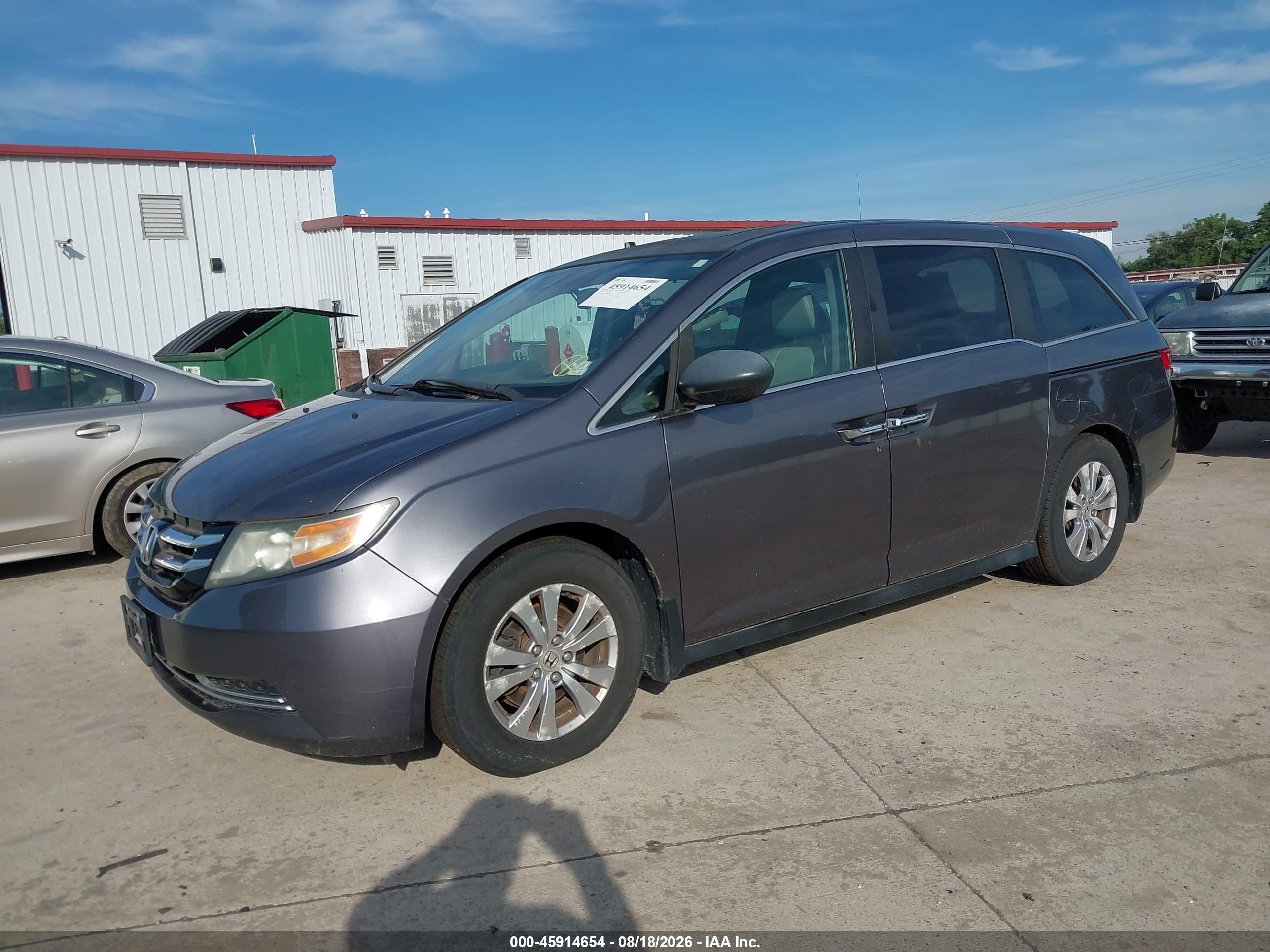 2015 Honda Odyssey Ex-l Gray vin: 5FNRL5H63FB066573