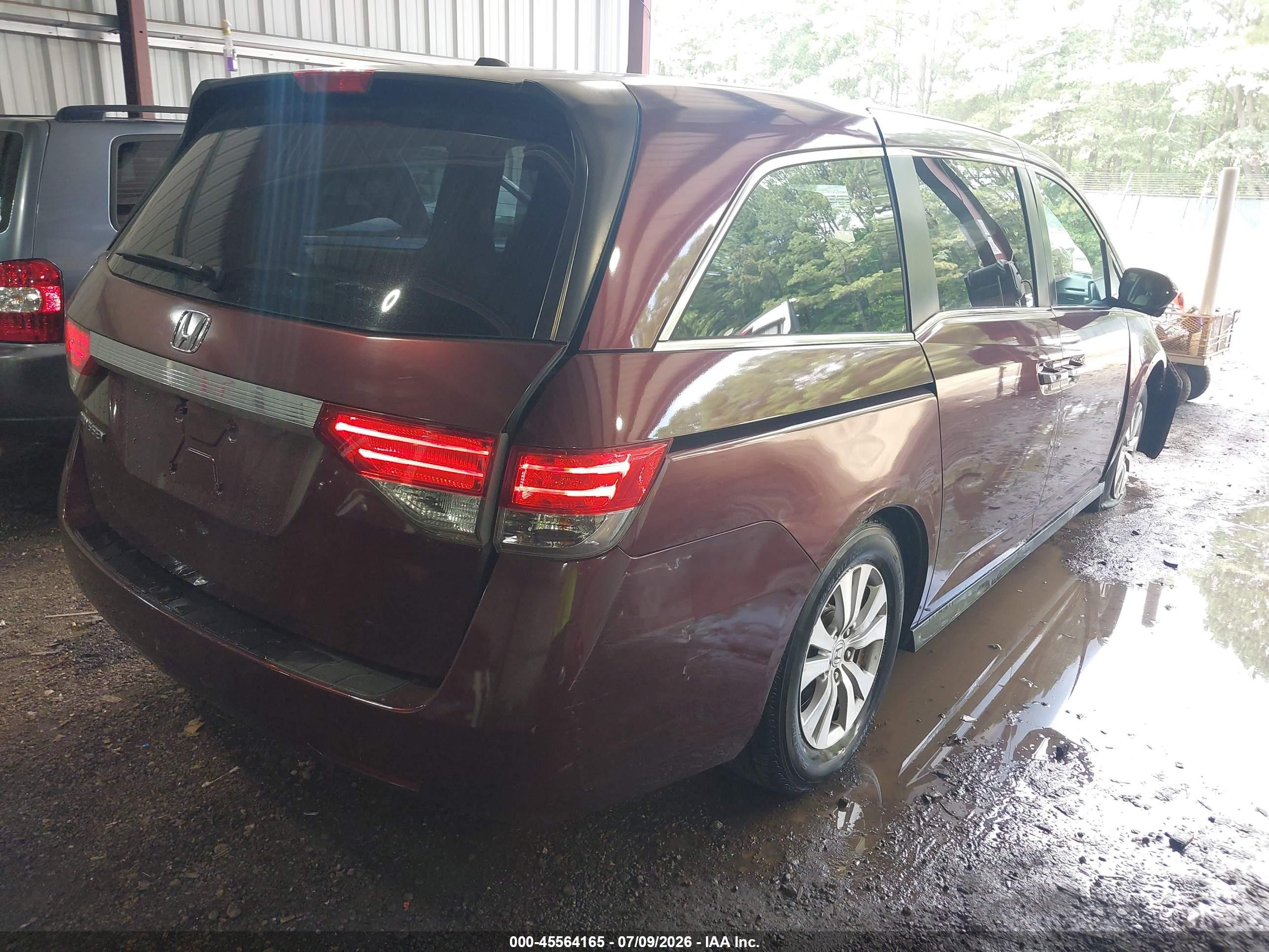 2015 Honda Odyssey Ex-l Burgundy vin: 5FNRL5H63FB066945
