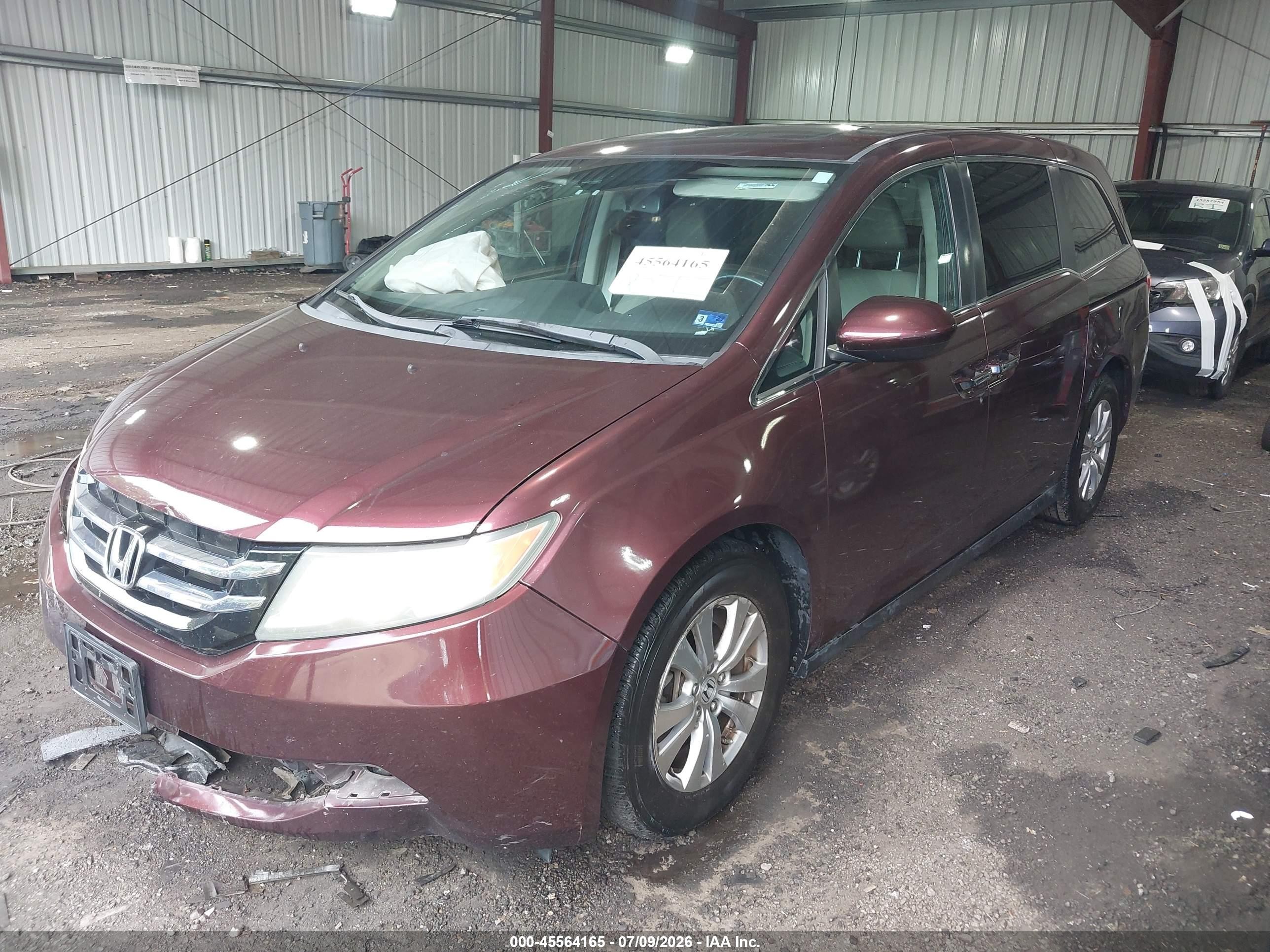 2015 Honda Odyssey Ex-l Burgundy vin: 5FNRL5H63FB066945