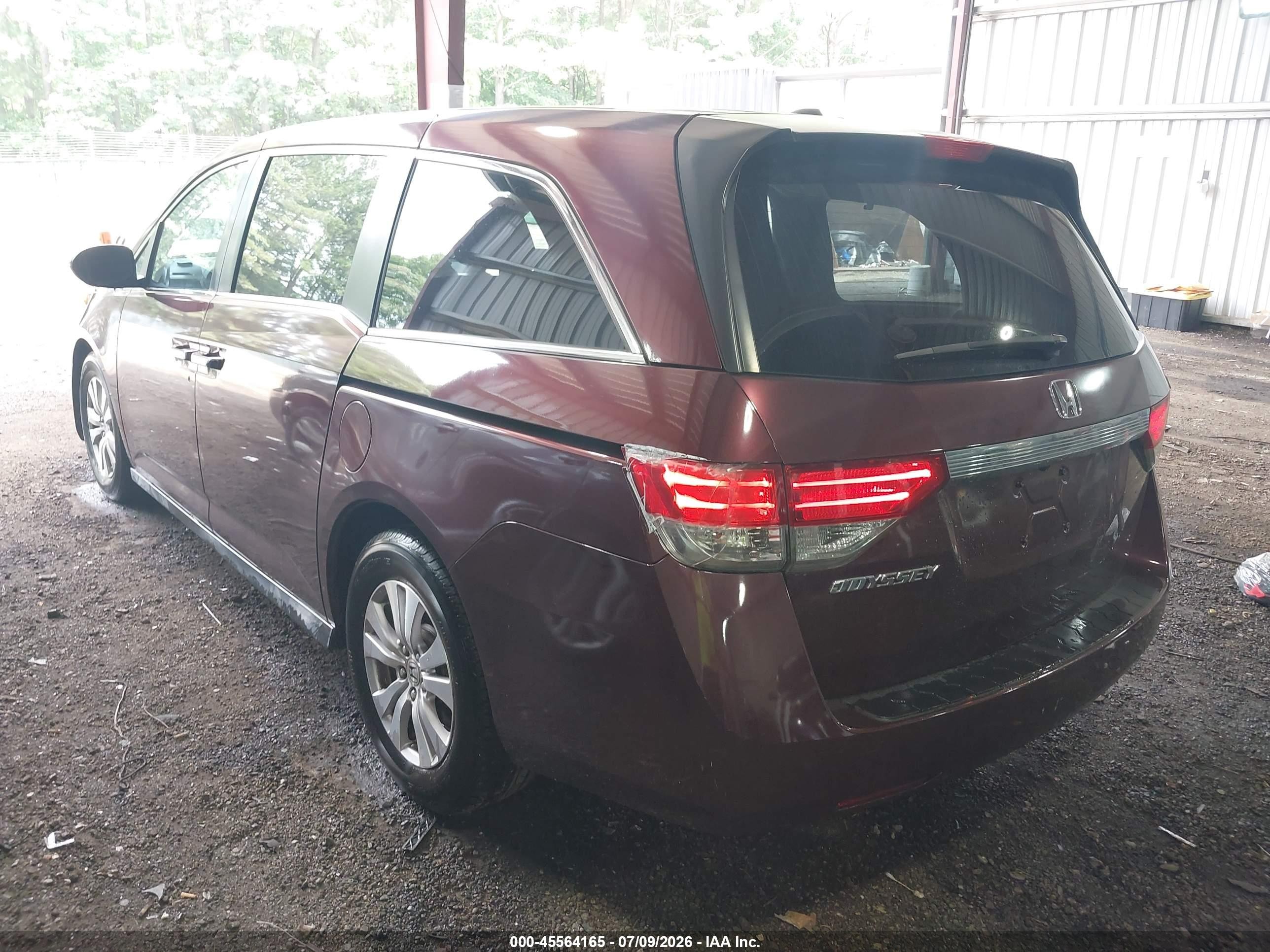 2015 Honda Odyssey Ex-l Burgundy vin: 5FNRL5H63FB066945