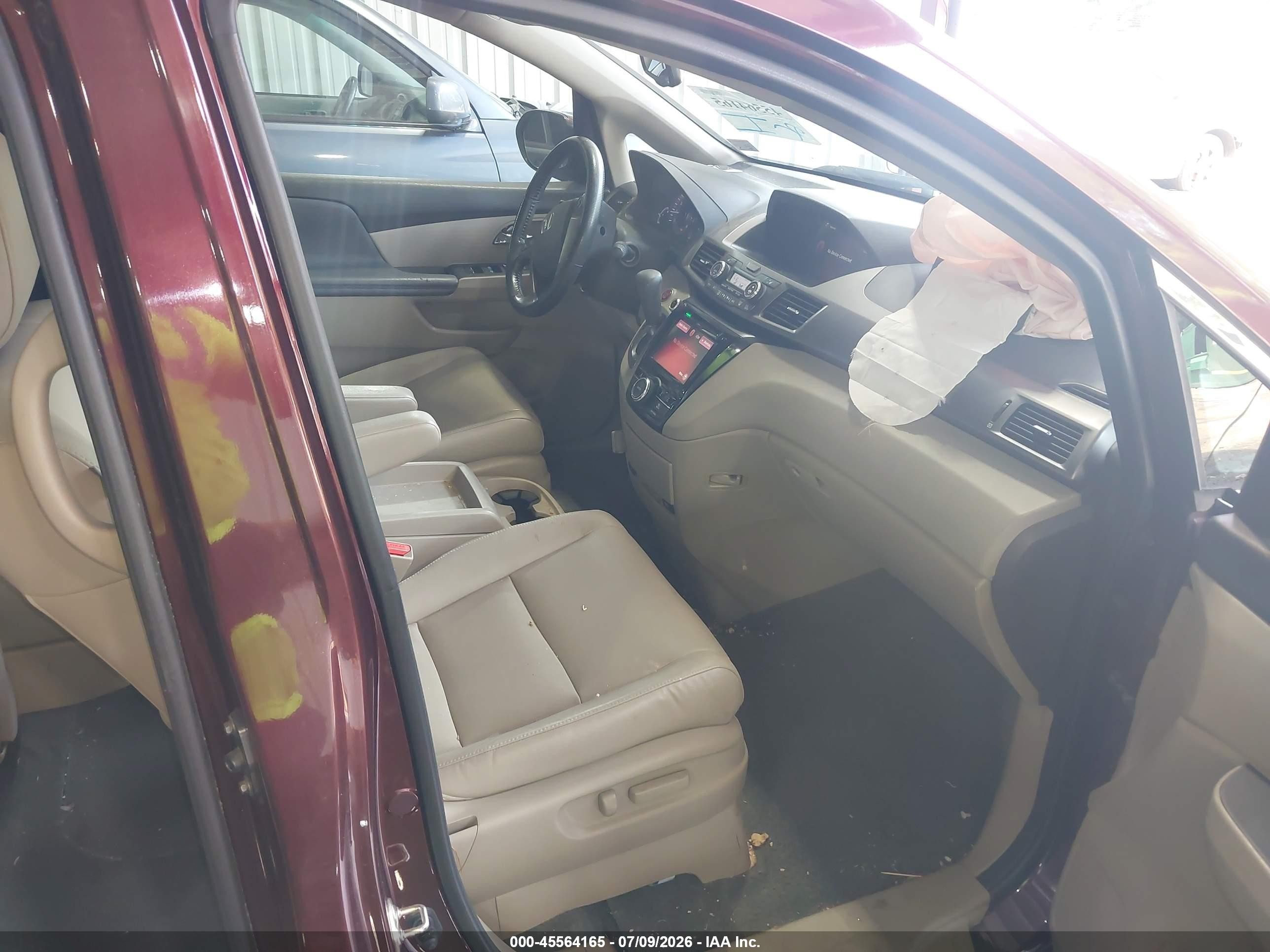 2015 Honda Odyssey Ex-l Burgundy vin: 5FNRL5H63FB066945