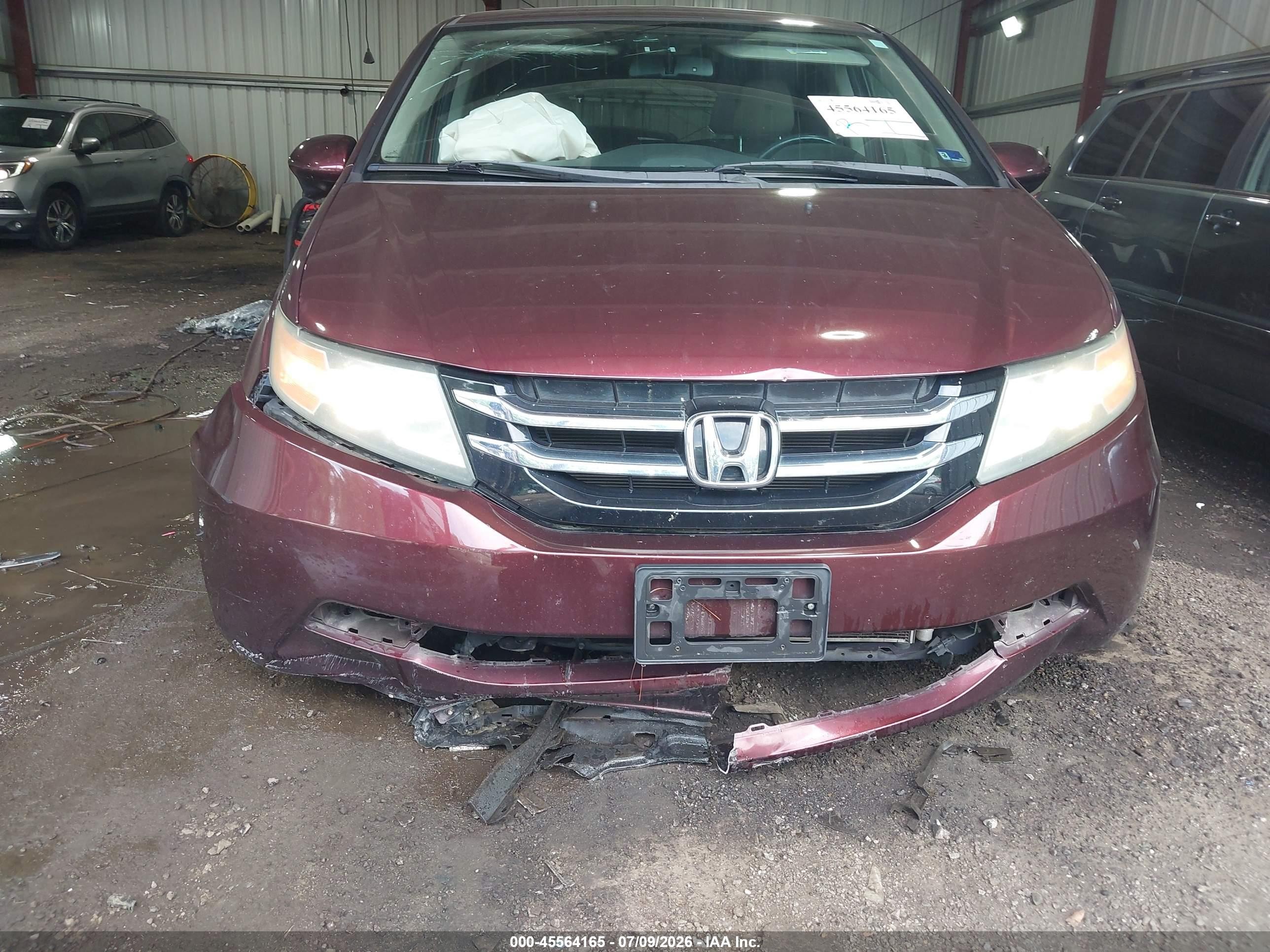 2015 Honda Odyssey Ex-l Burgundy vin: 5FNRL5H63FB066945