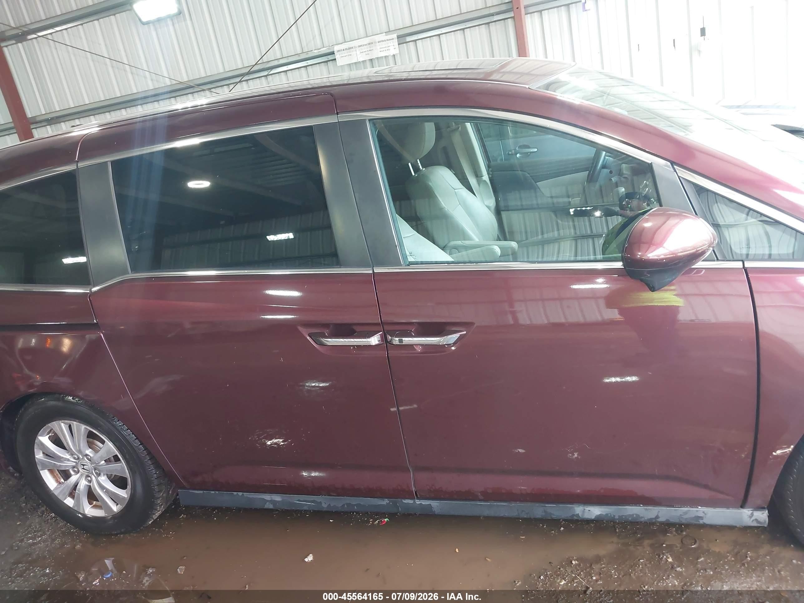 2015 Honda Odyssey Ex-l Burgundy vin: 5FNRL5H63FB066945