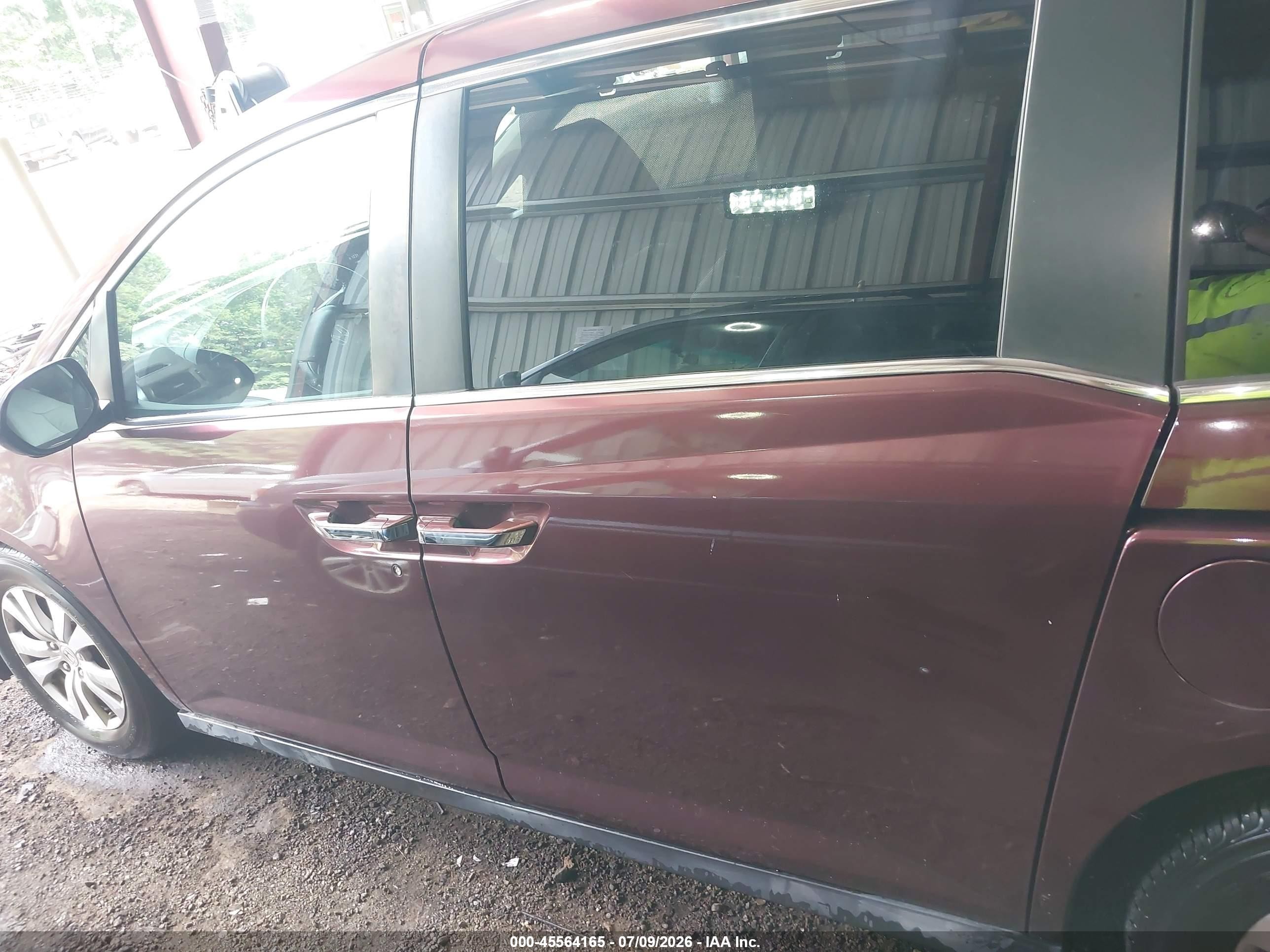 2015 Honda Odyssey Ex-l Burgundy vin: 5FNRL5H63FB066945