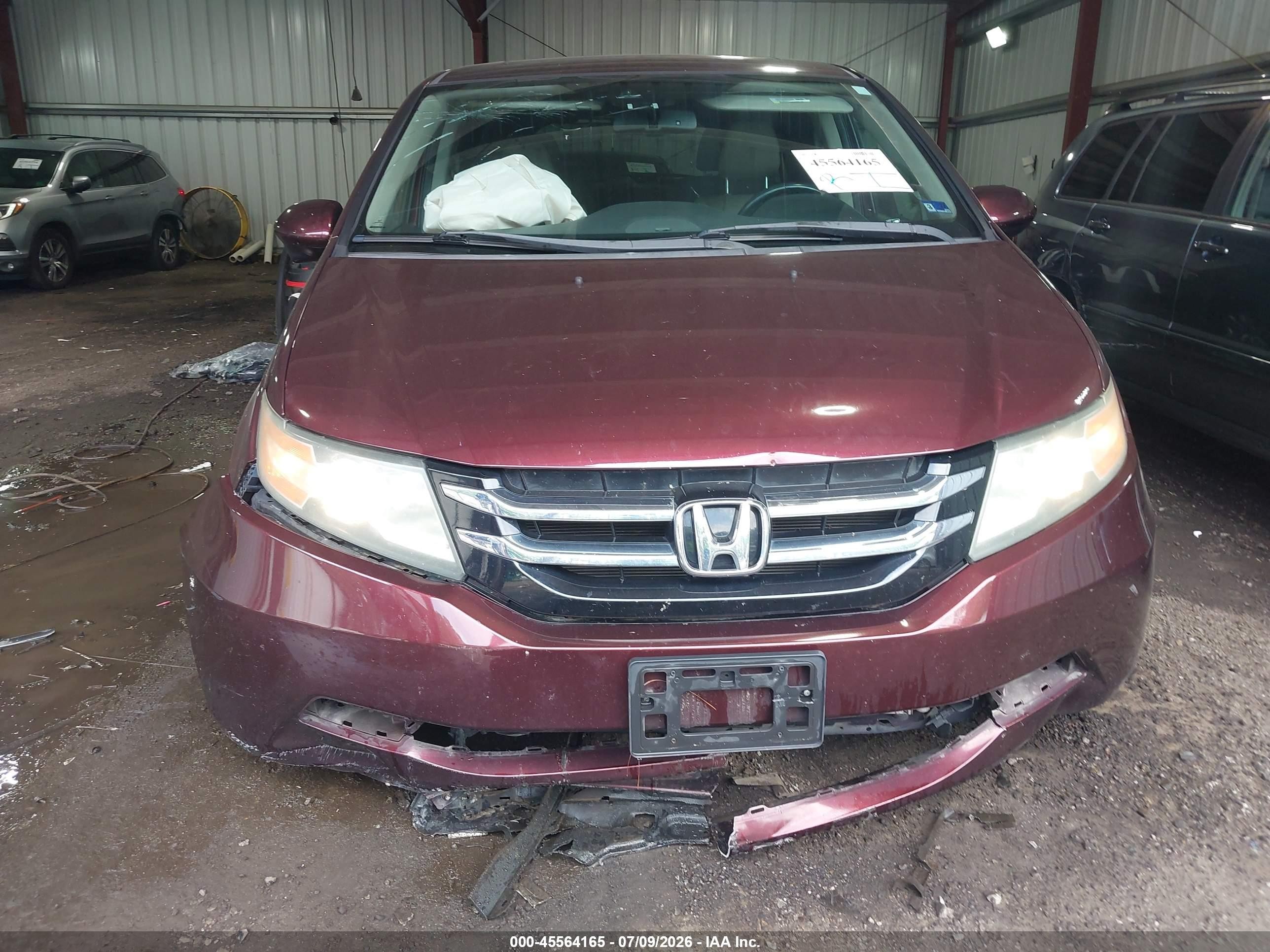 2015 Honda Odyssey Ex-l Burgundy vin: 5FNRL5H63FB066945