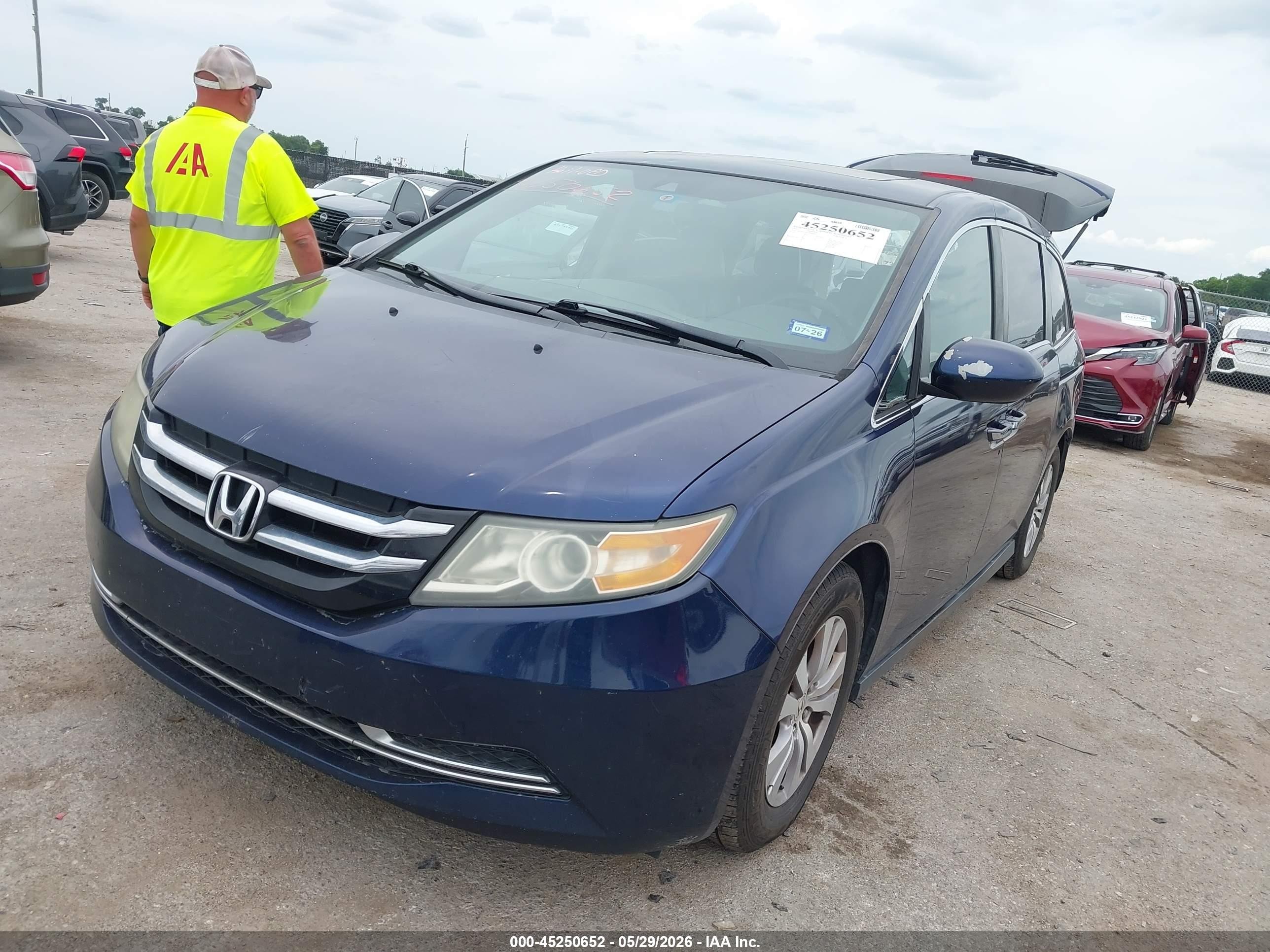 2015 Honda Odyssey Ex-l Blue vin: 5FNRL5H63FB080375