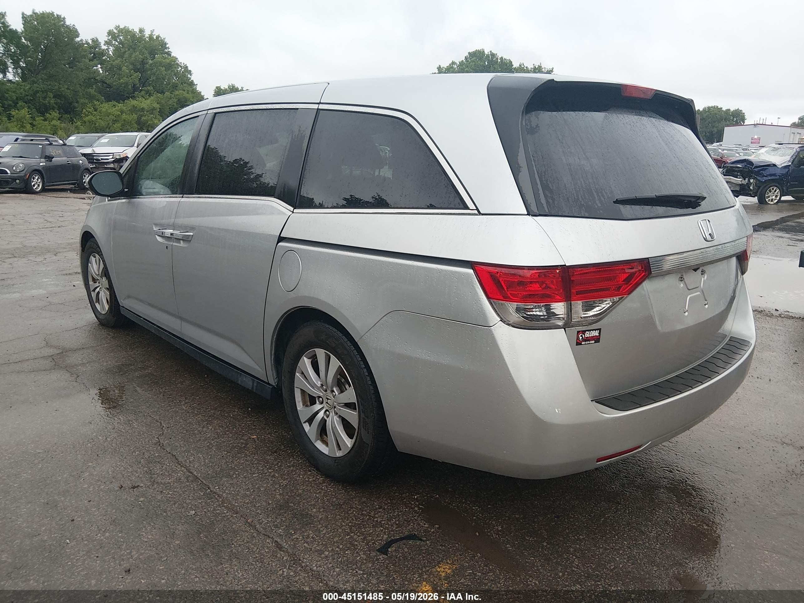 2015 Honda Odyssey Ex-l Silver vin: 5FNRL5H63FB113665