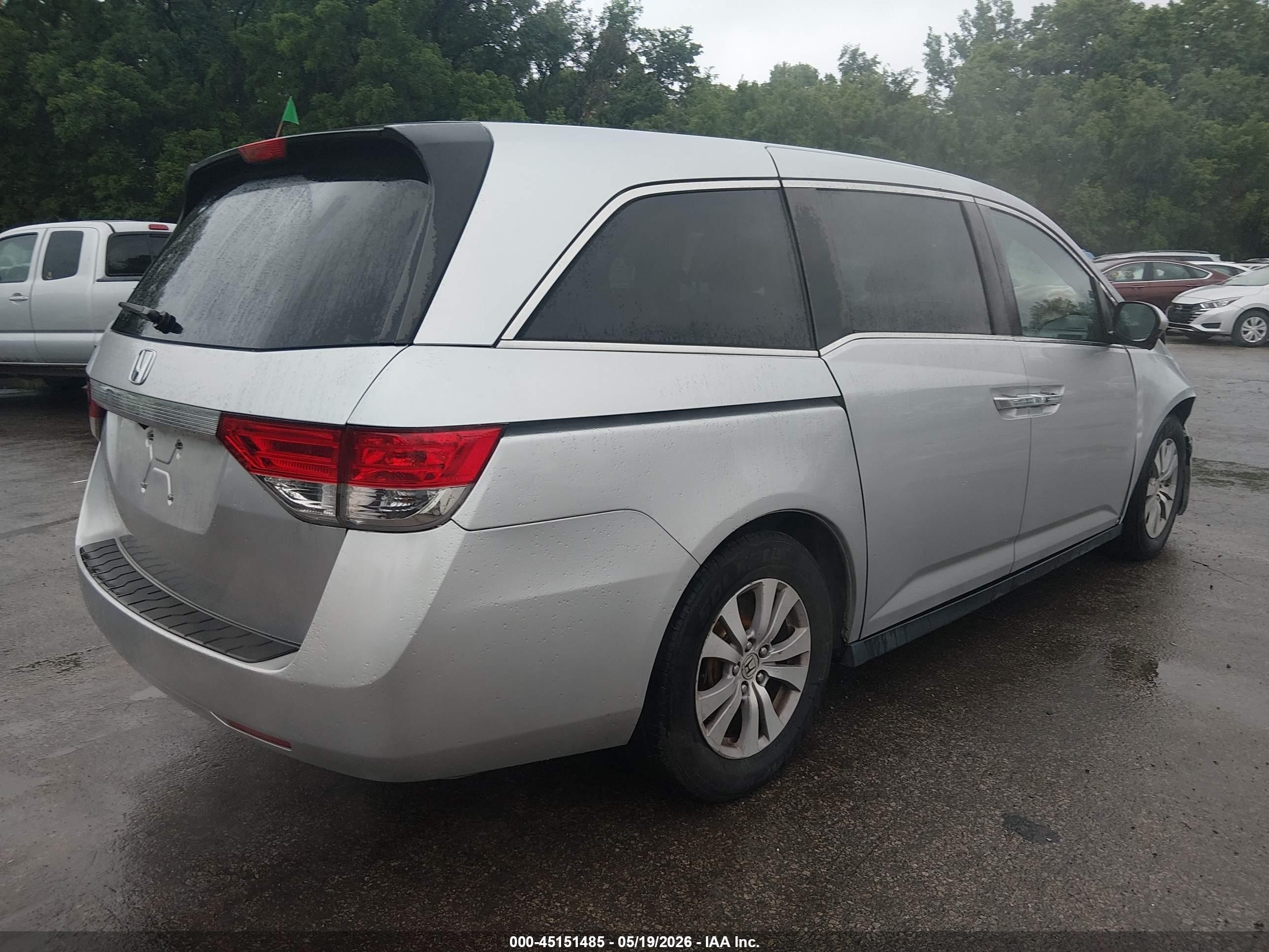 2015 Honda Odyssey Ex-l Silver vin: 5FNRL5H63FB113665
