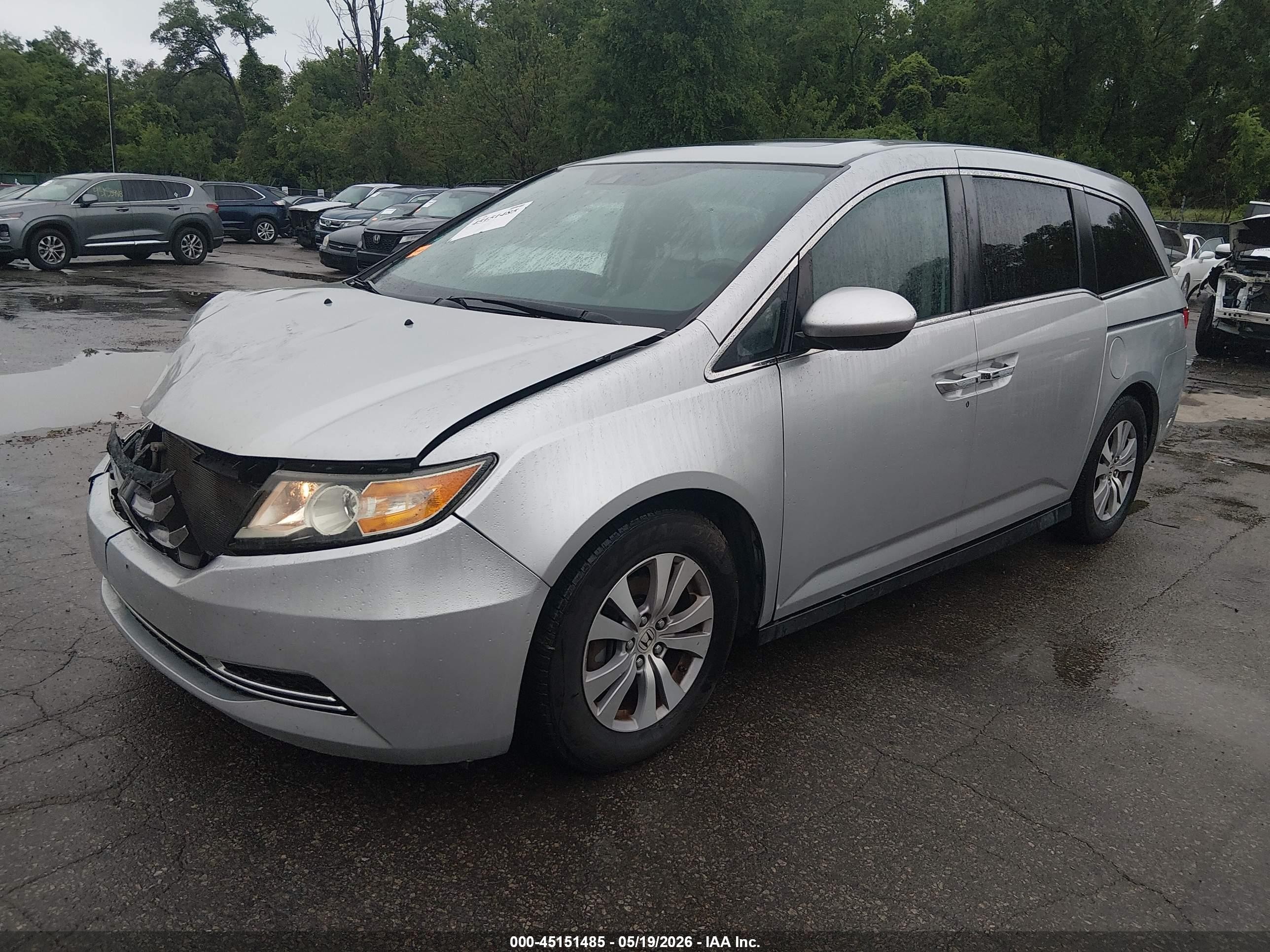 2015 Honda Odyssey Ex-l Silver vin: 5FNRL5H63FB113665