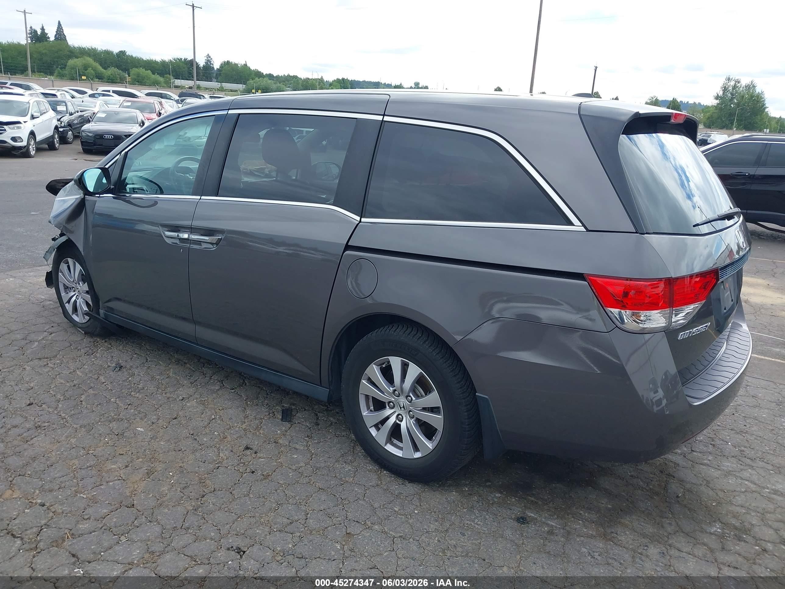 2015 Honda Odyssey Ex-l Gray vin: 5FNRL5H63FB115366