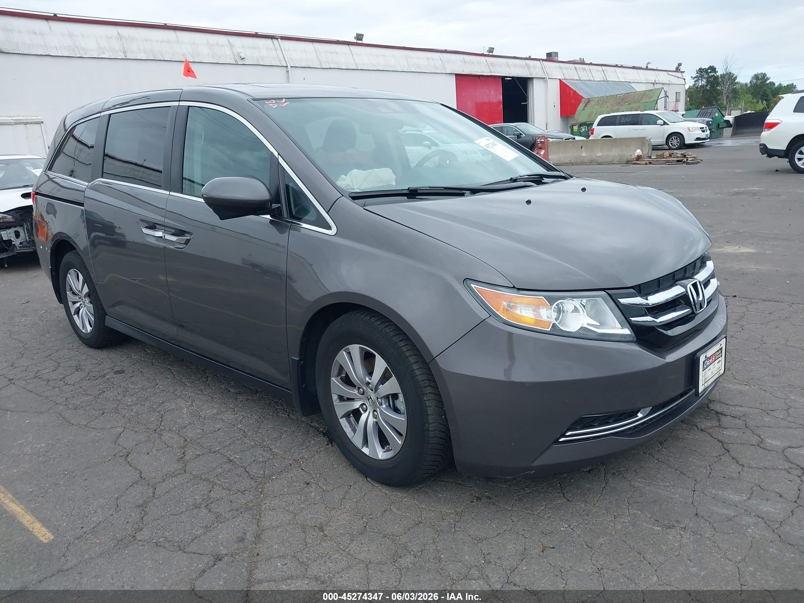 2015 Honda Odyssey Ex-l Gray vin: 5FNRL5H63FB115366