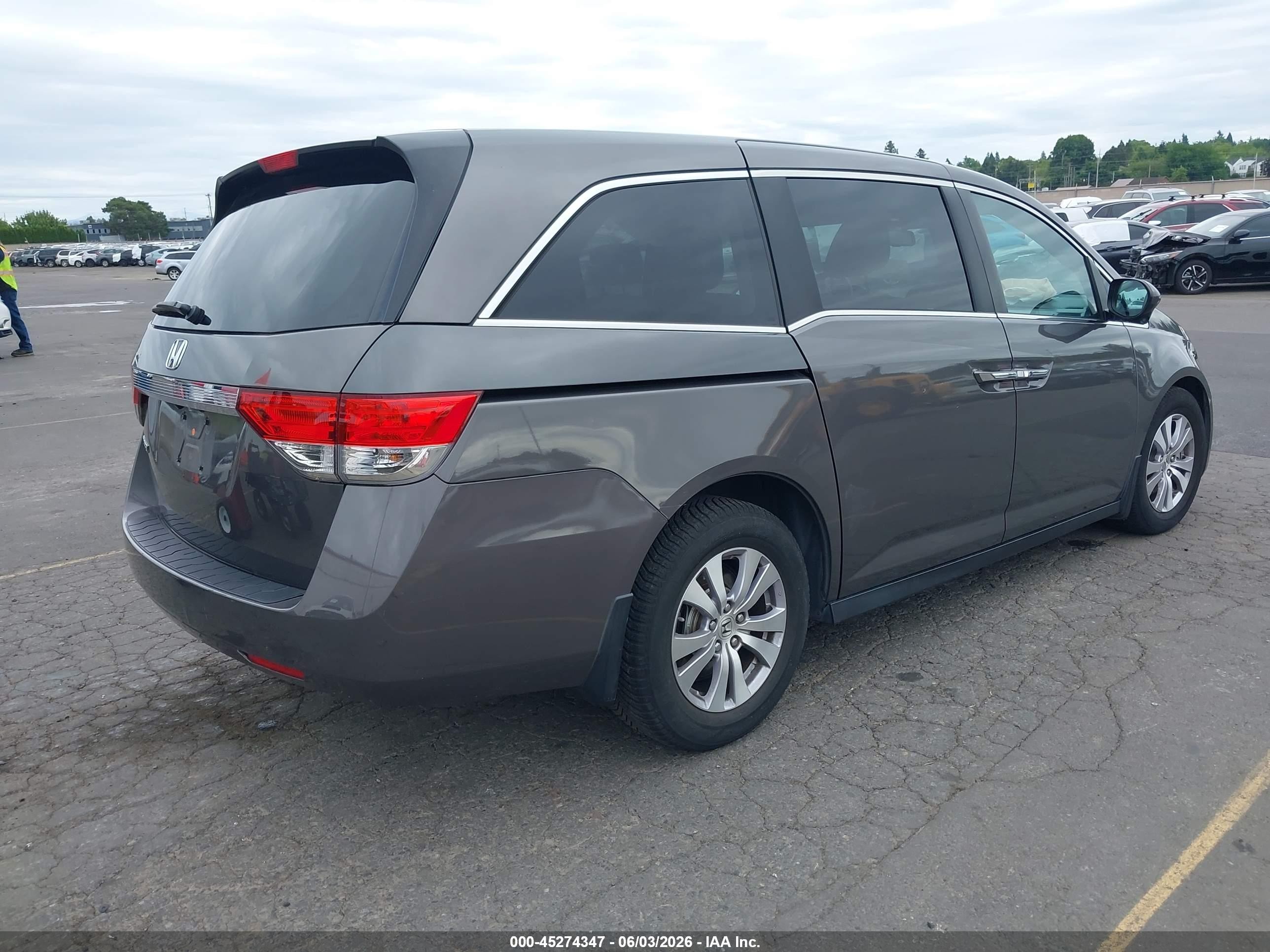 2015 Honda Odyssey Ex-l Gray vin: 5FNRL5H63FB115366