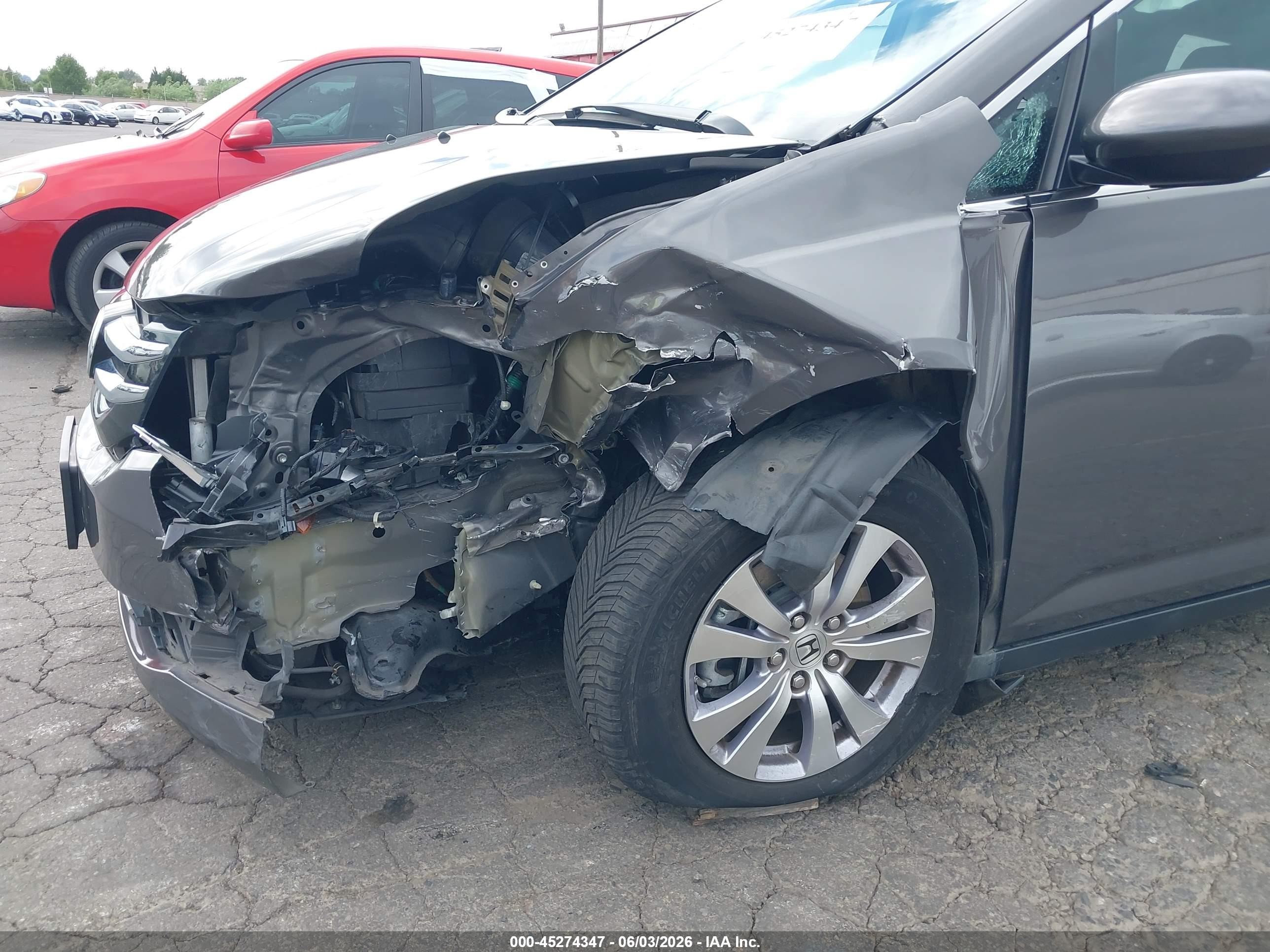 2015 Honda Odyssey Ex-l Gray vin: 5FNRL5H63FB115366