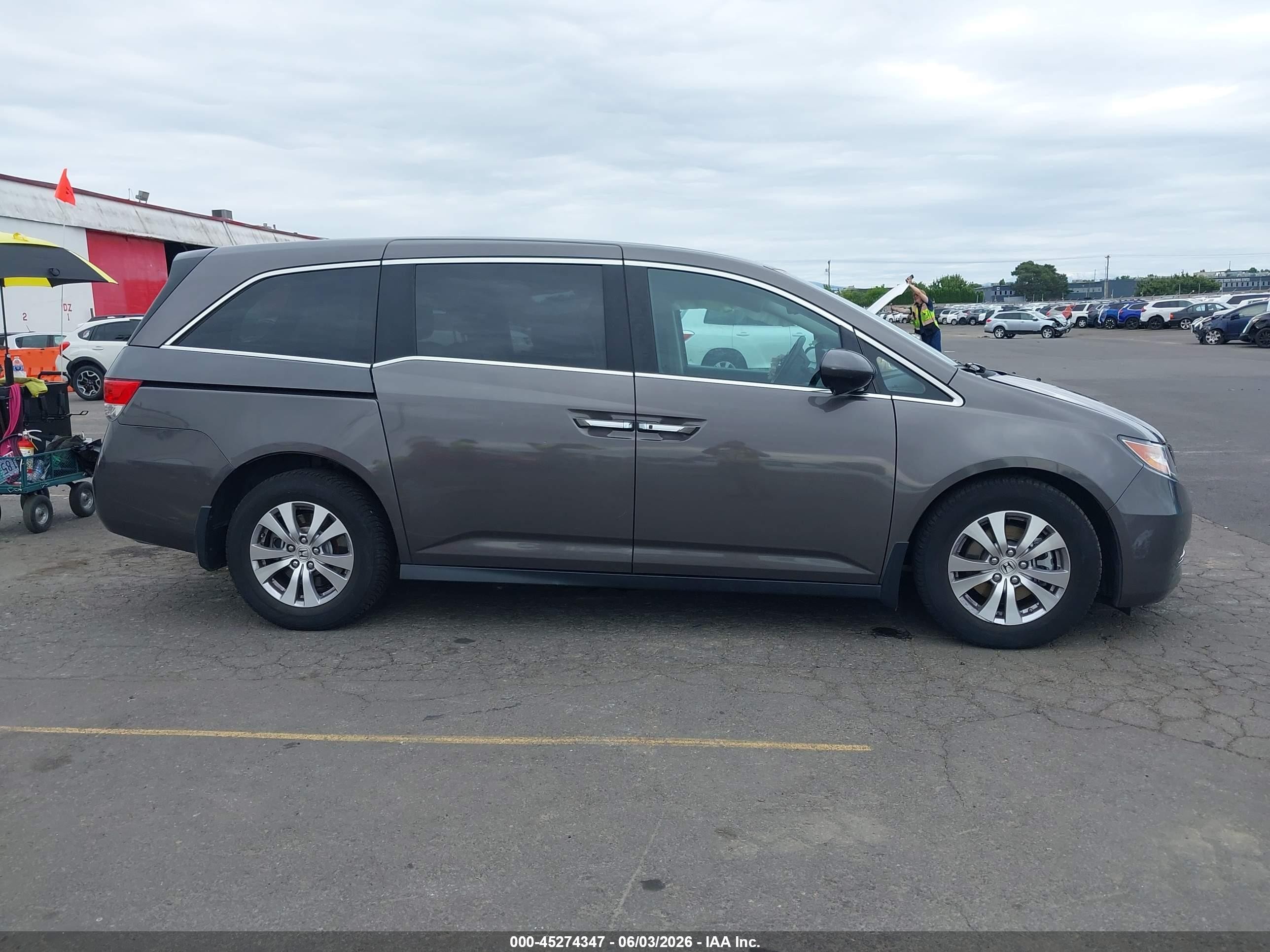2015 Honda Odyssey Ex-l Gray vin: 5FNRL5H63FB115366
