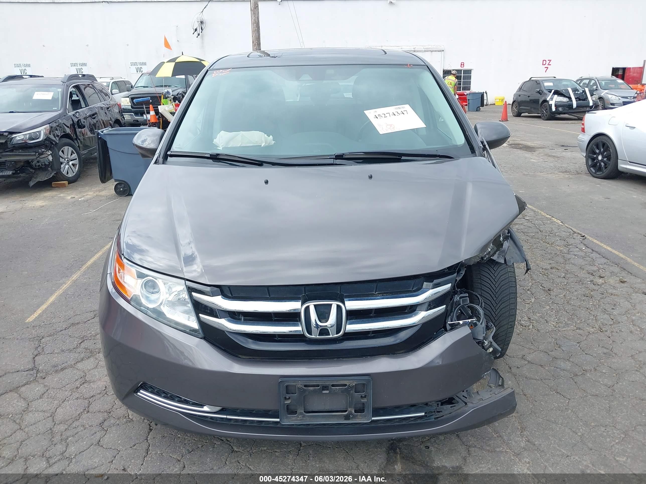 2015 Honda Odyssey Ex-l Gray vin: 5FNRL5H63FB115366