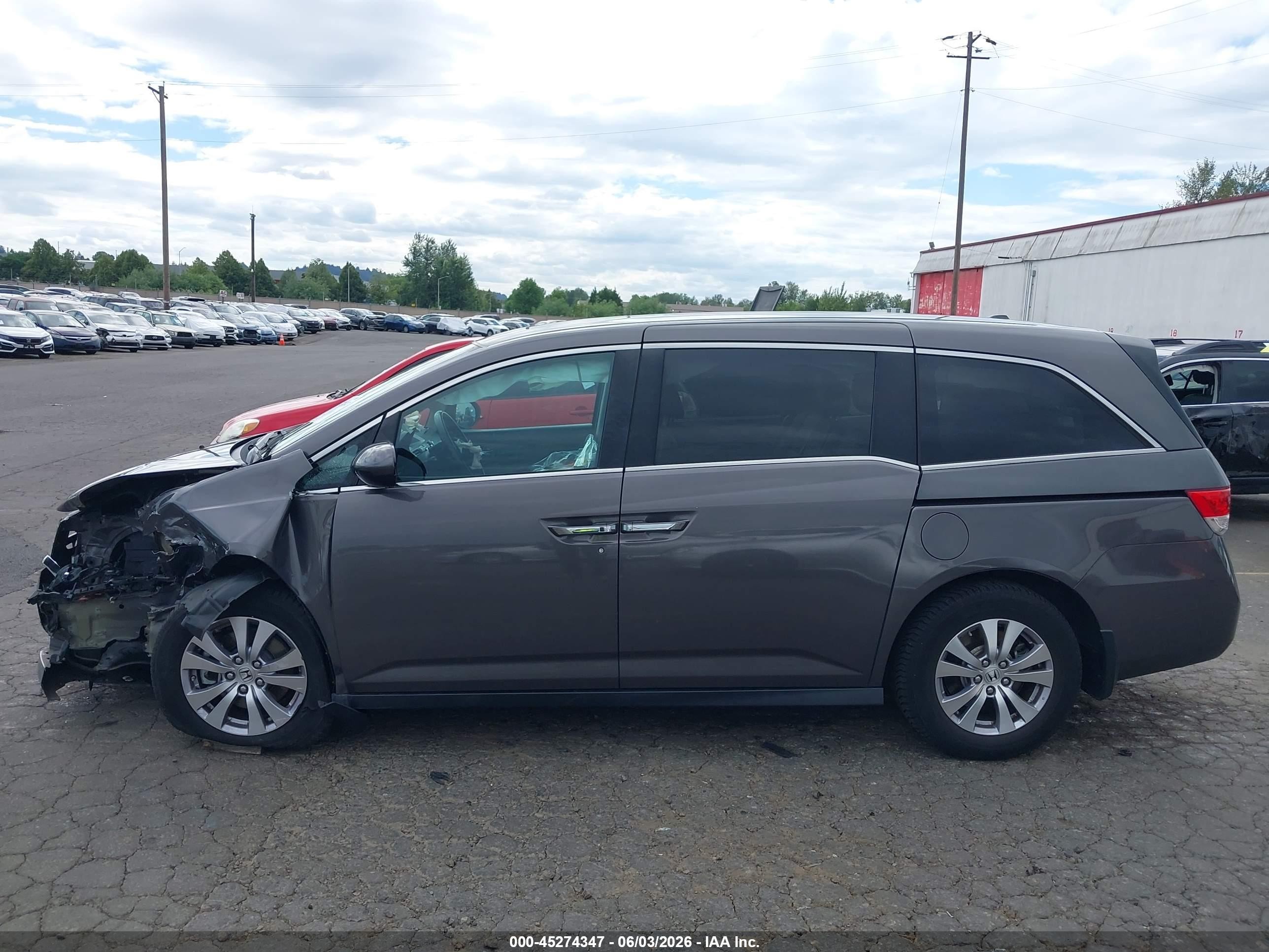 2015 Honda Odyssey Ex-l Gray vin: 5FNRL5H63FB115366