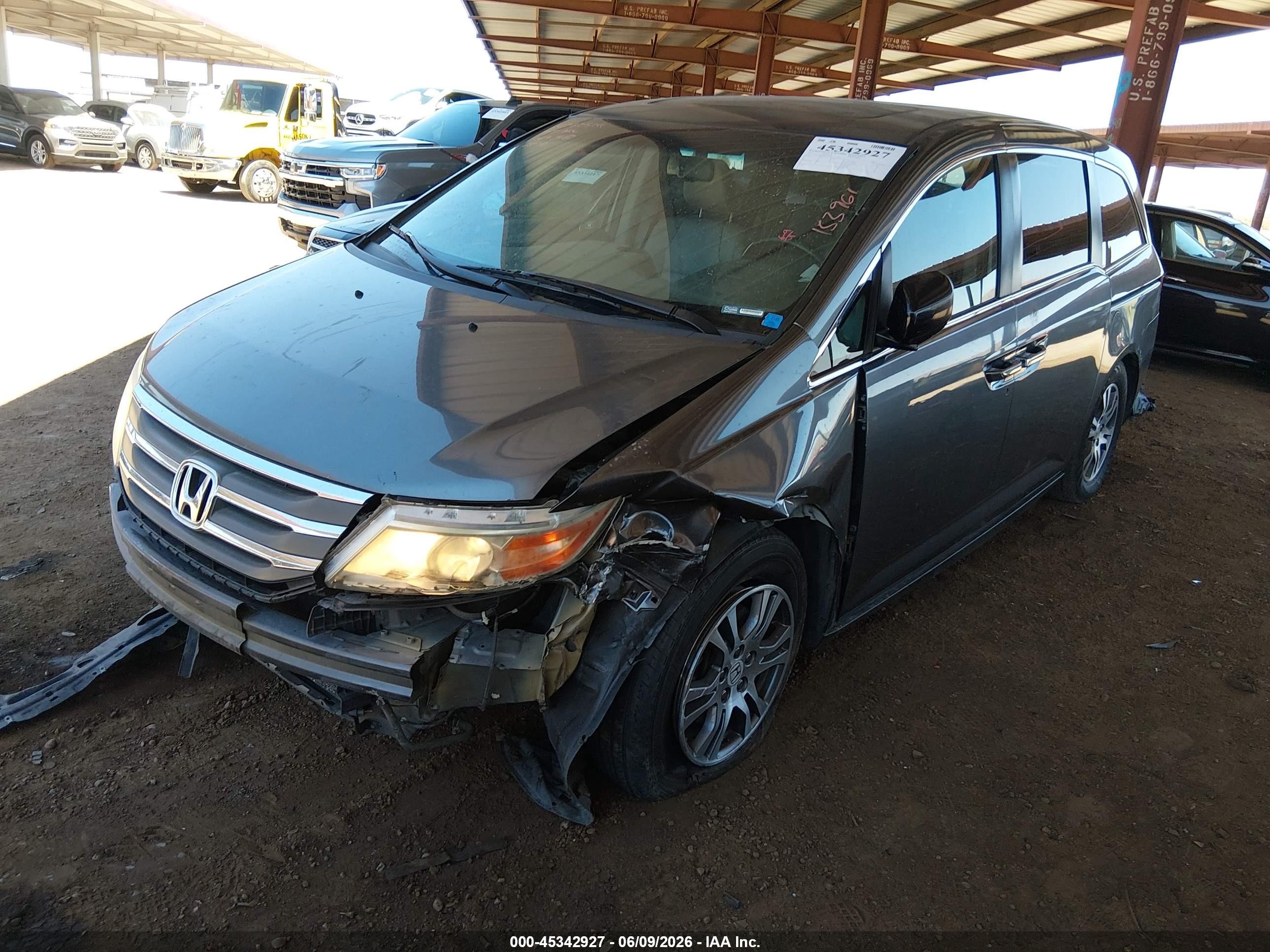 2011 Honda Odyssey Ex-l Gray vin: 5FNRL5H64BB002018