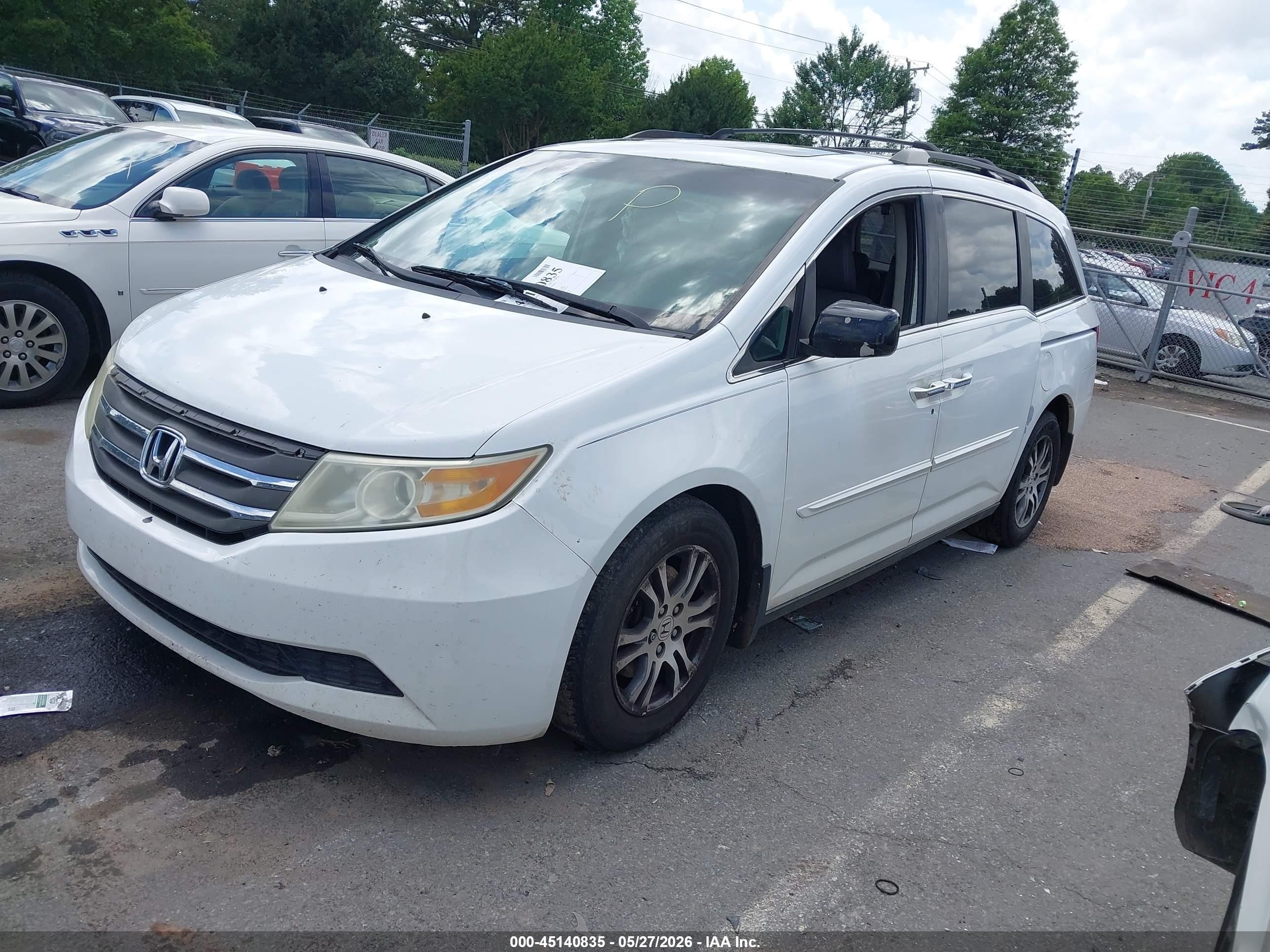 2011 Honda Odyssey Ex-l White vin: 5FNRL5H64BB002505