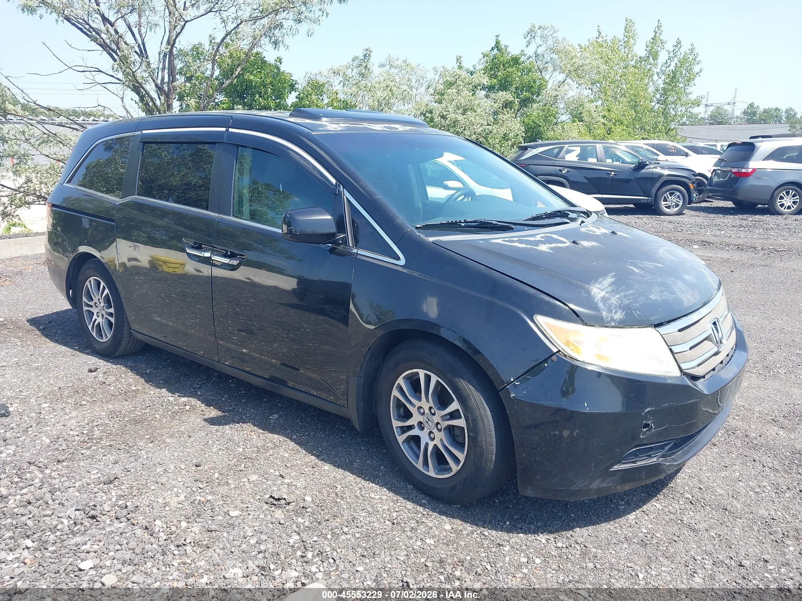 2011 Honda Odyssey Ex-l Black vin: 5FNRL5H64BB003184