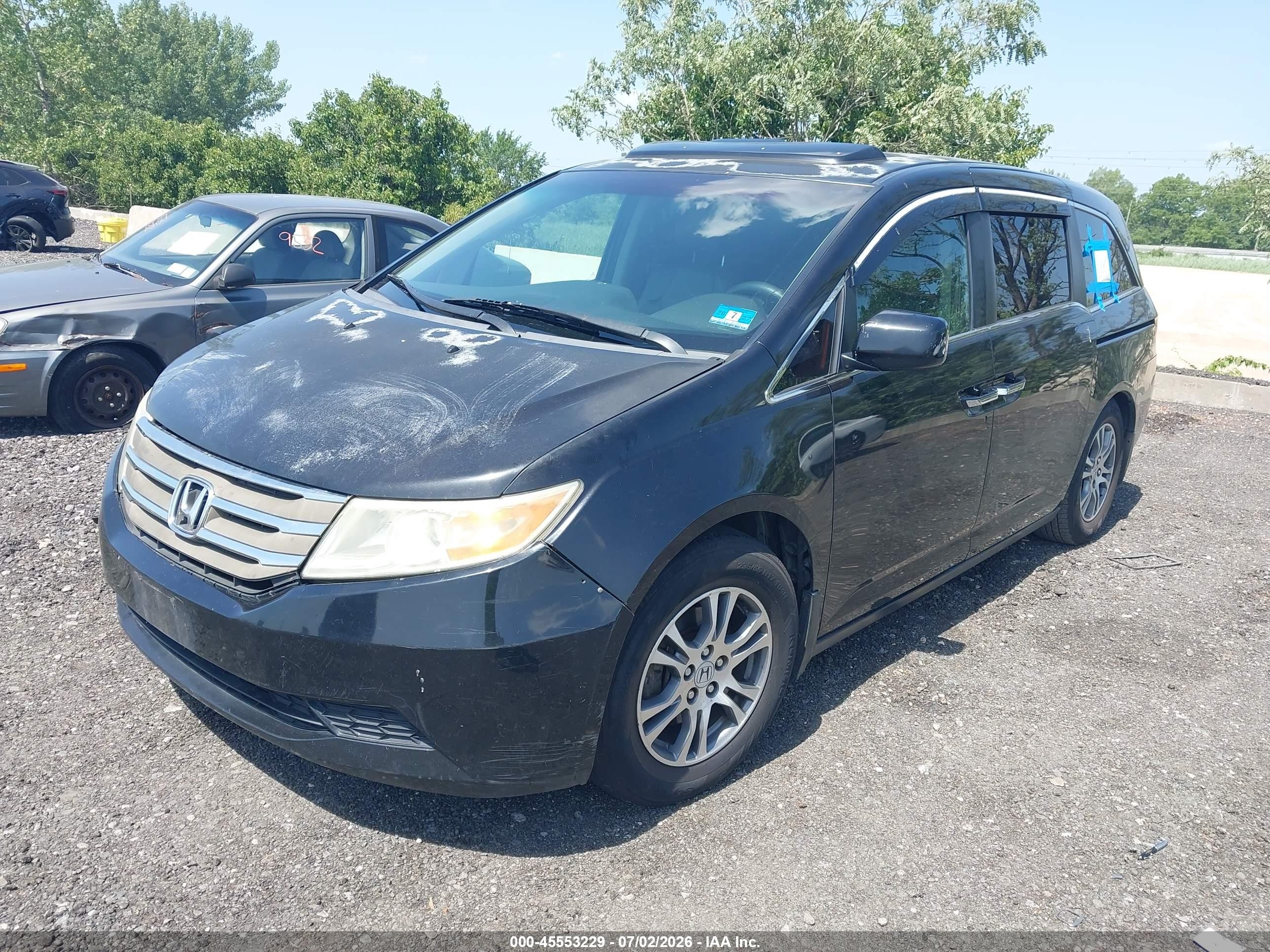 2011 Honda Odyssey Ex-l Black vin: 5FNRL5H64BB003184