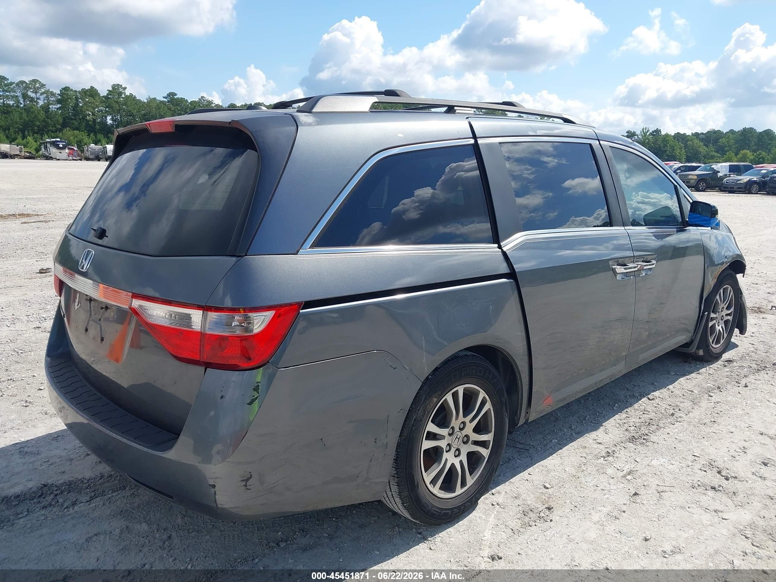 2011 Honda Odyssey Ex-l Gray vin: 5FNRL5H64BB024777