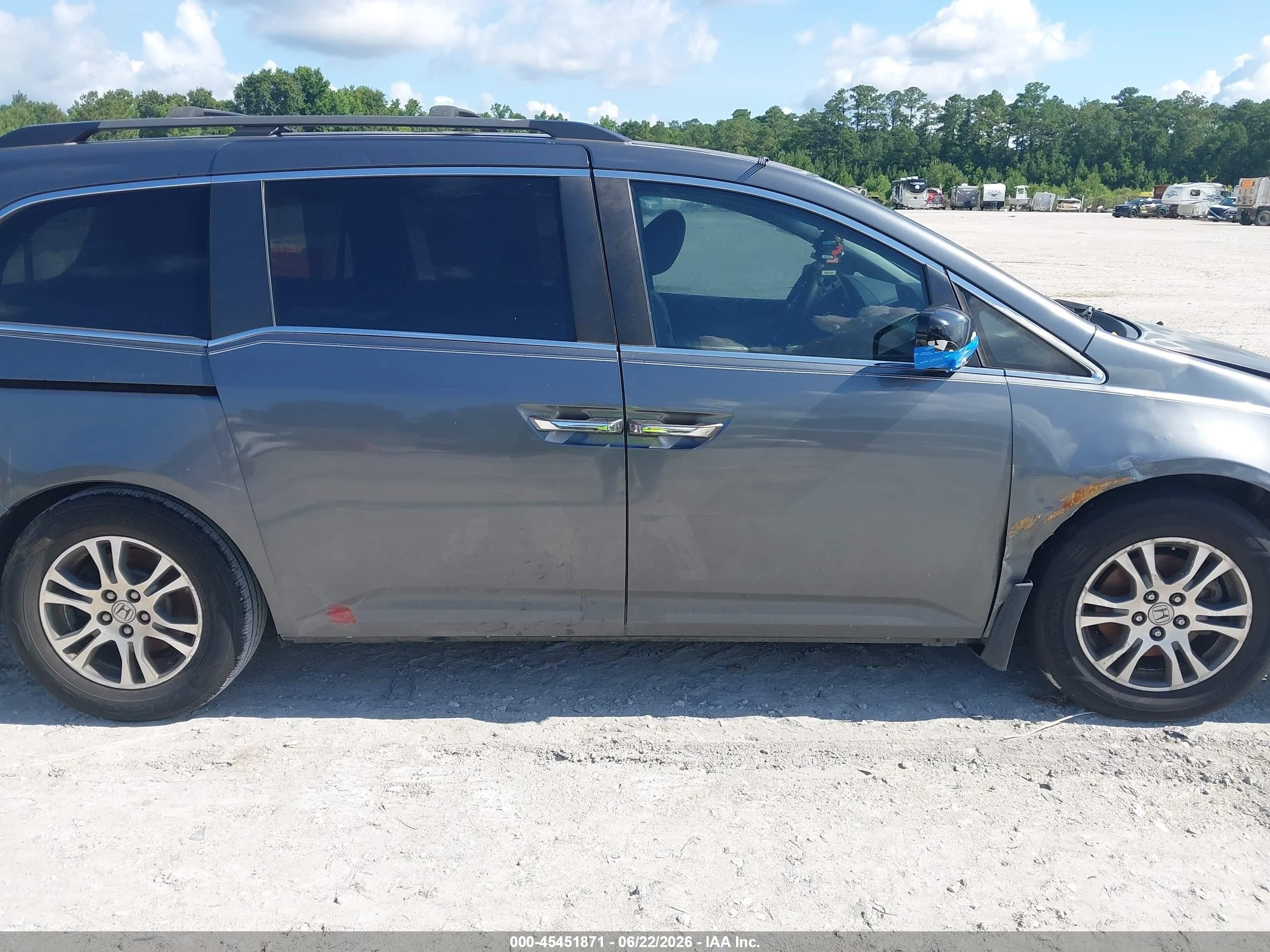 2011 Honda Odyssey Ex-l Gray vin: 5FNRL5H64BB024777