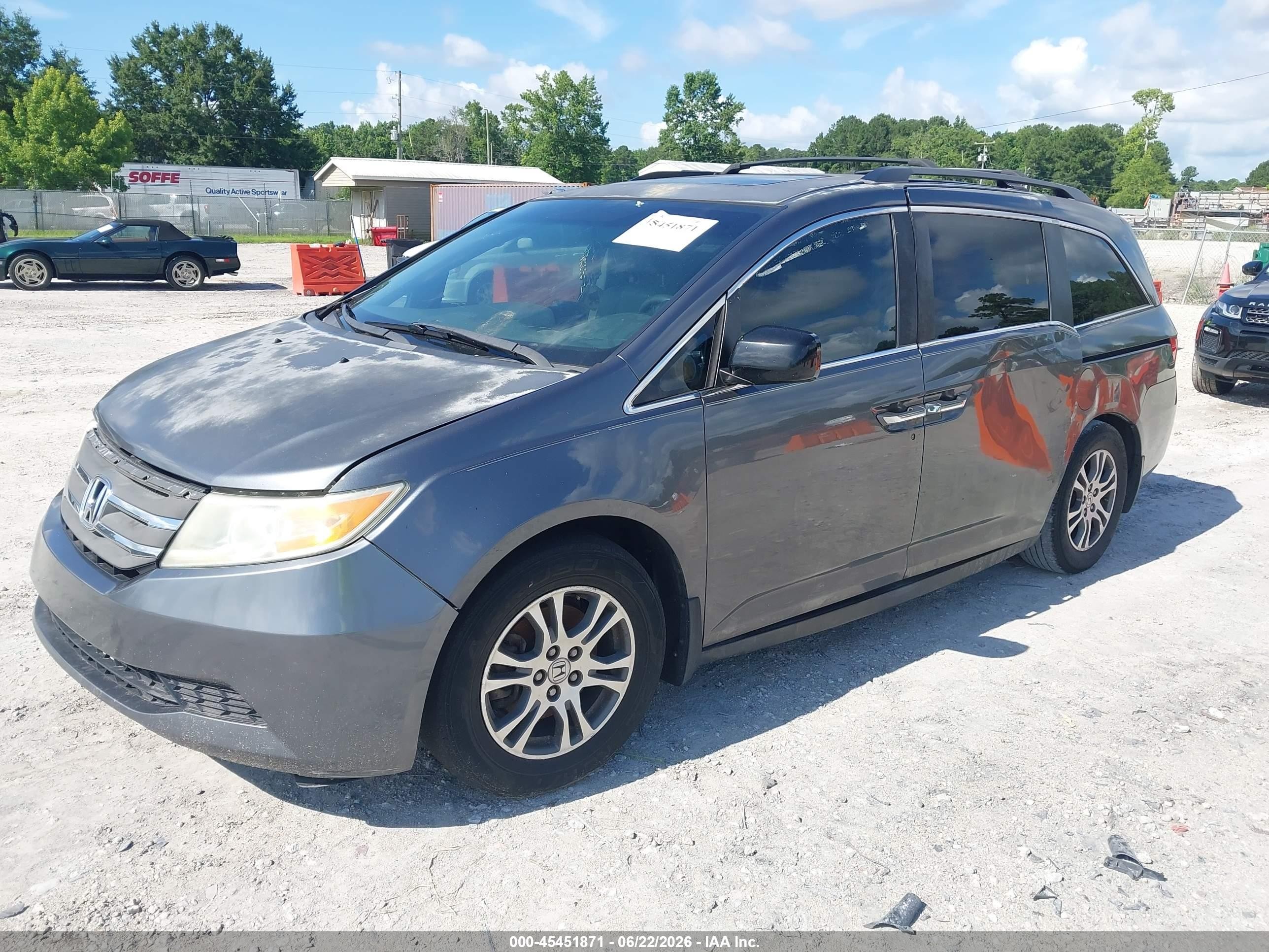 2011 Honda Odyssey Ex-l Gray vin: 5FNRL5H64BB024777