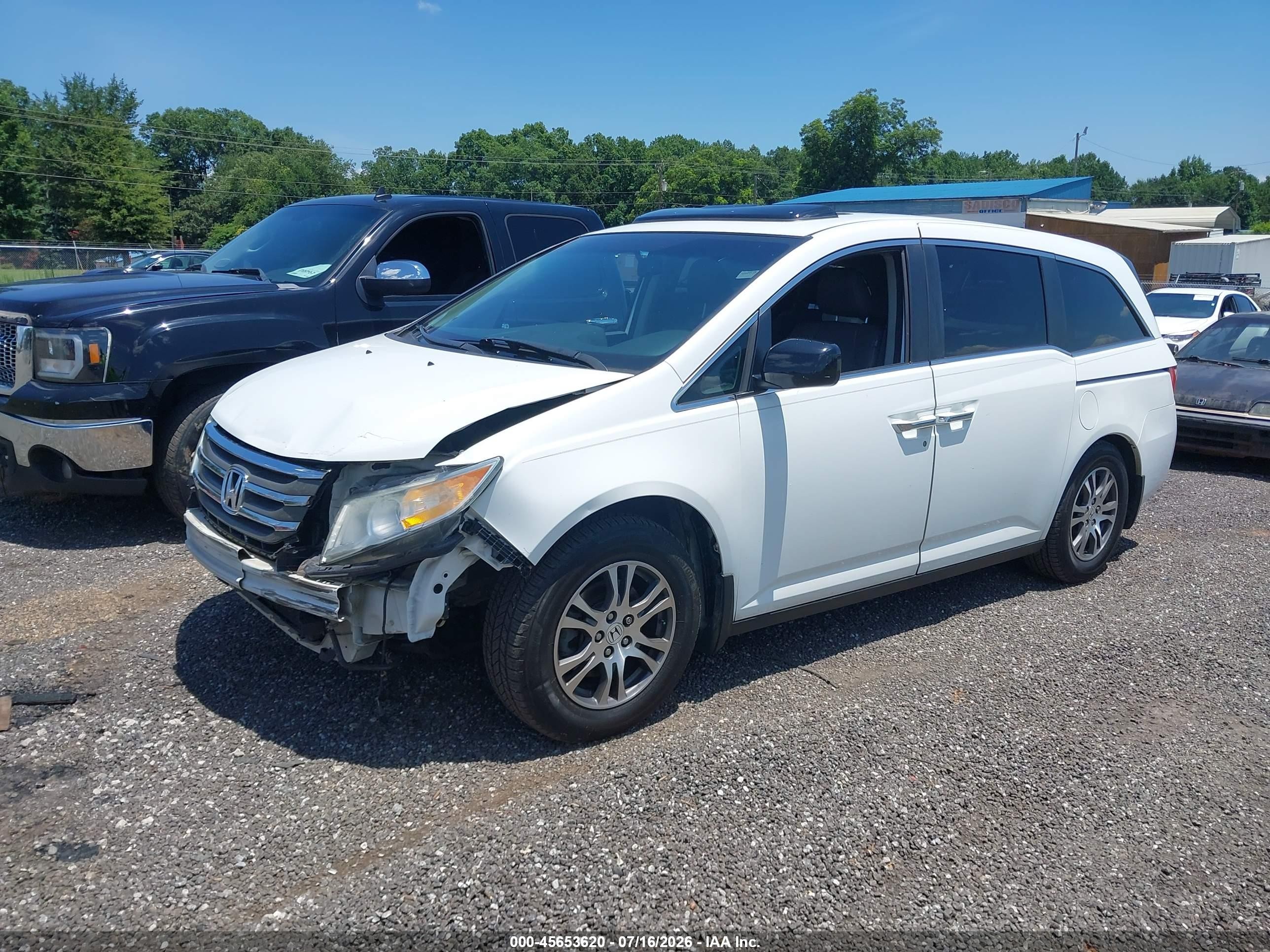 2011 Honda Odyssey Ex-l White vin: 5FNRL5H64BB039926