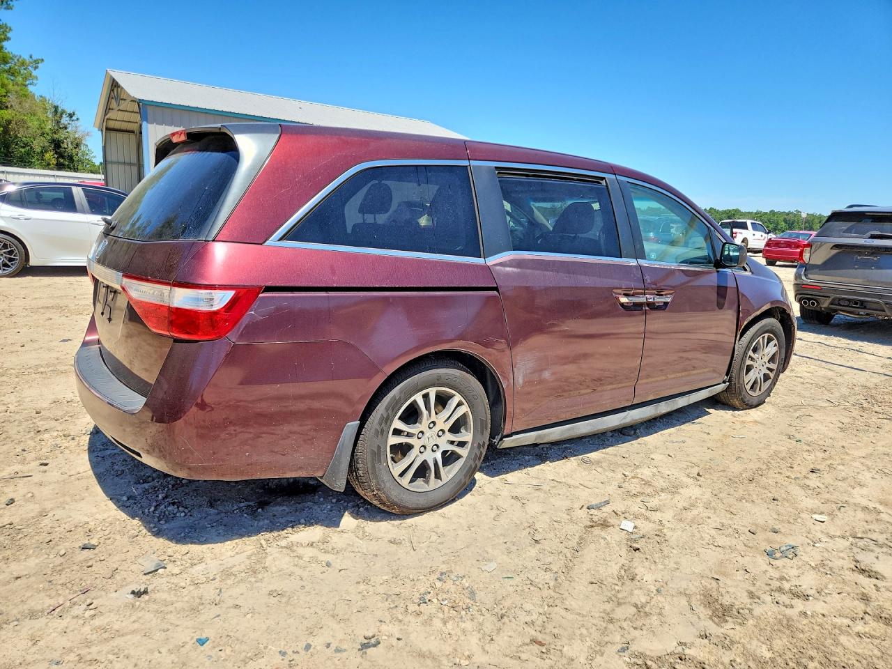 2011 Honda Odyssey Exl Burgundy vin: 5FNRL5H64BB073638