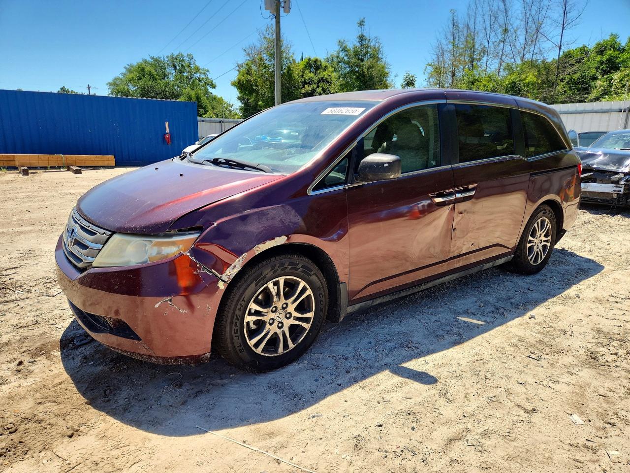 2011 Honda Odyssey Exl Burgundy vin: 5FNRL5H64BB073638