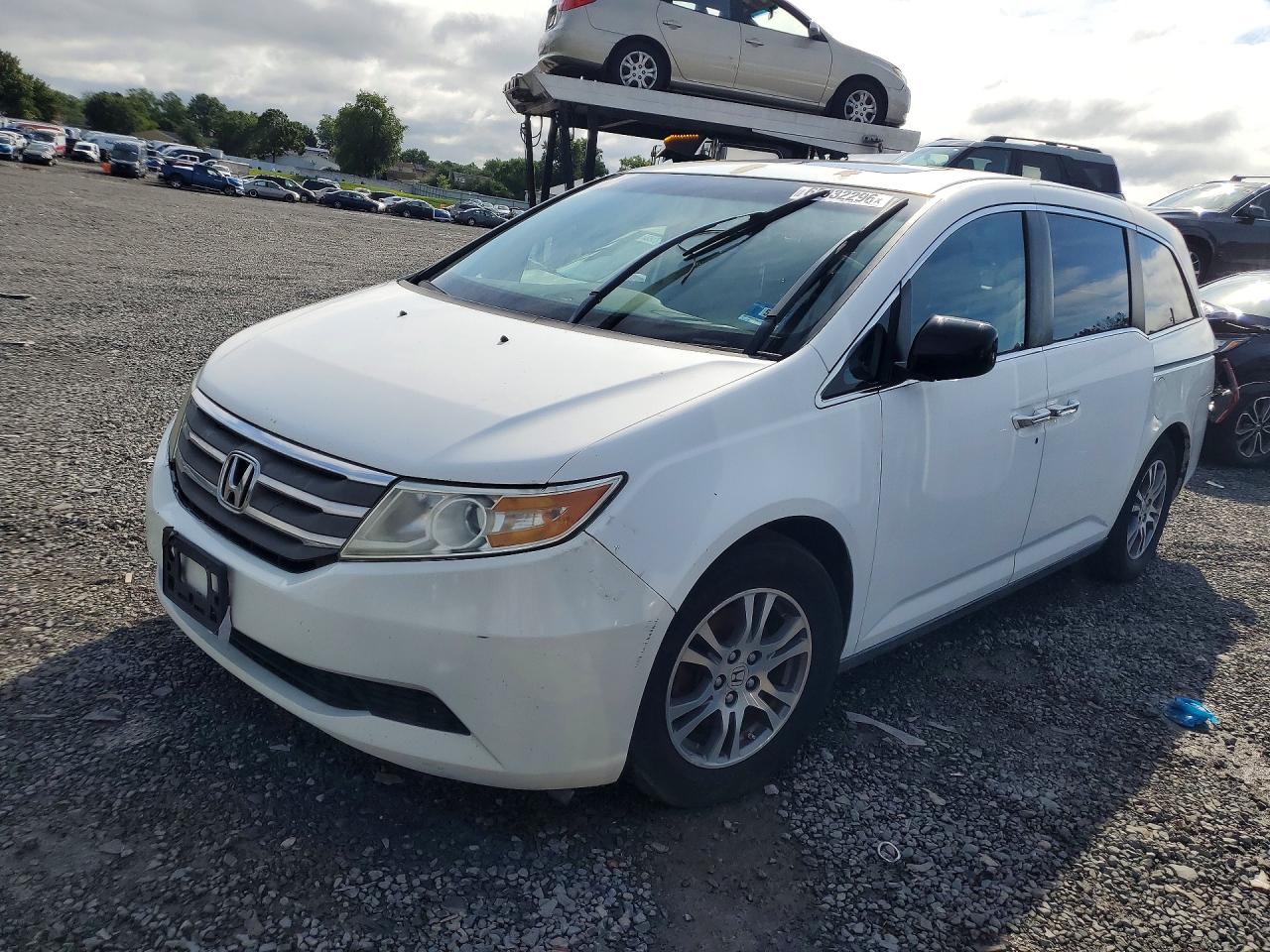 2012 Honda Odyssey Exl White vin: 5FNRL5H64CB001775