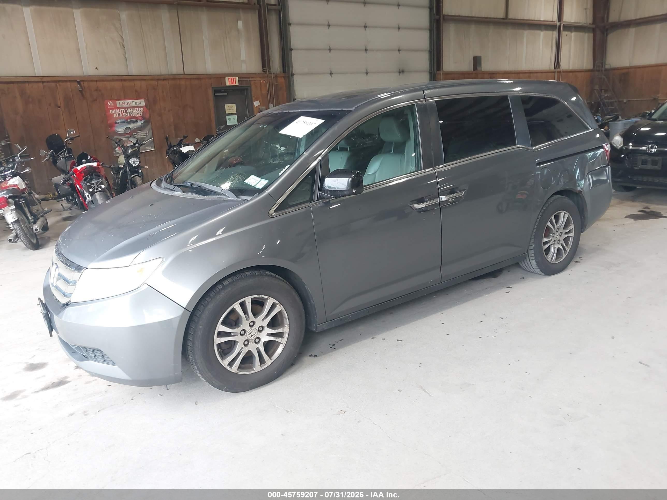 2012 Honda Odyssey Ex-l Gray vin: 5FNRL5H64CB018740
