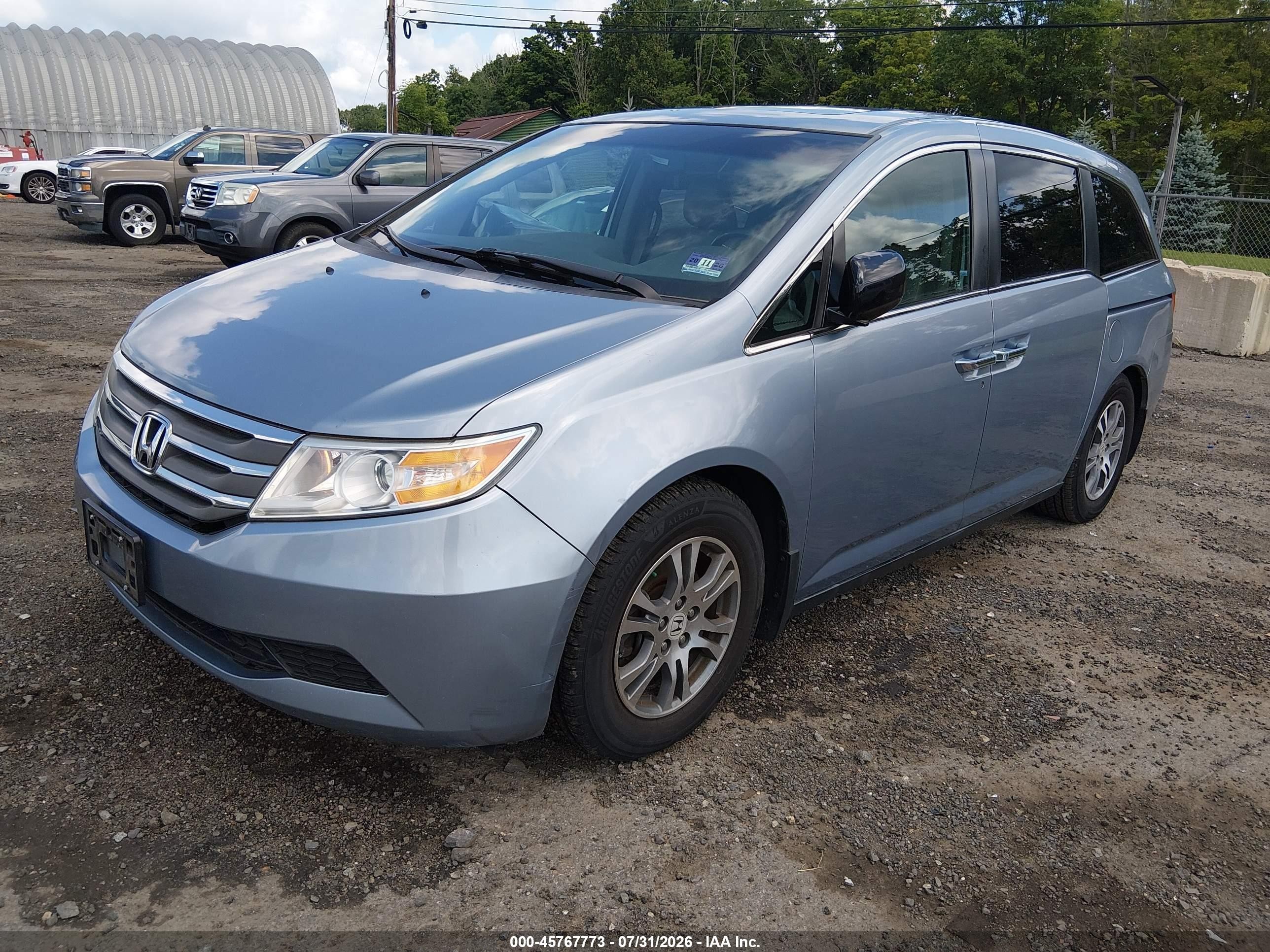 2012 Honda Odyssey Ex-l Blue vin: 5FNRL5H64CB026658