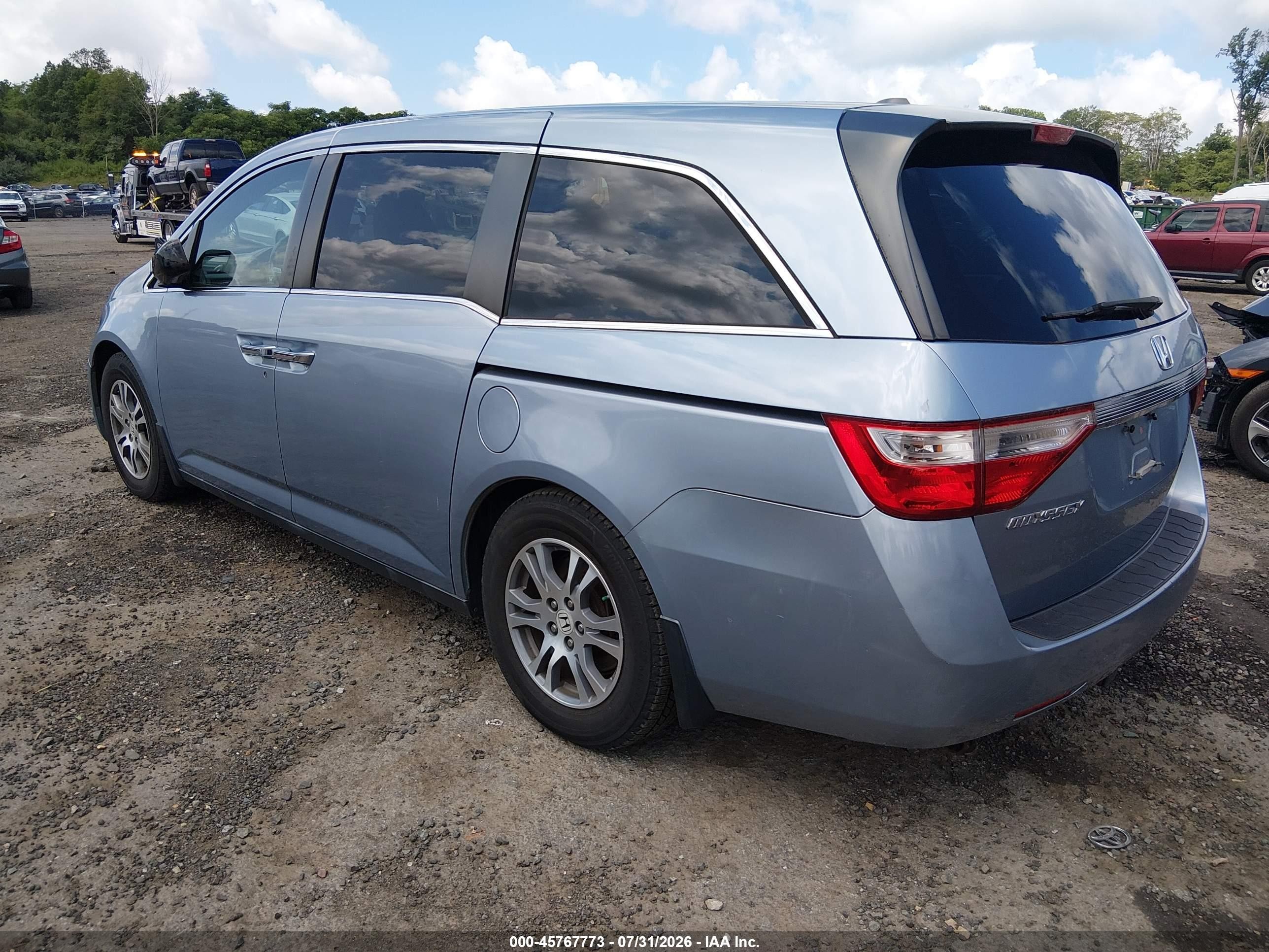 2012 Honda Odyssey Ex-l Blue vin: 5FNRL5H64CB026658